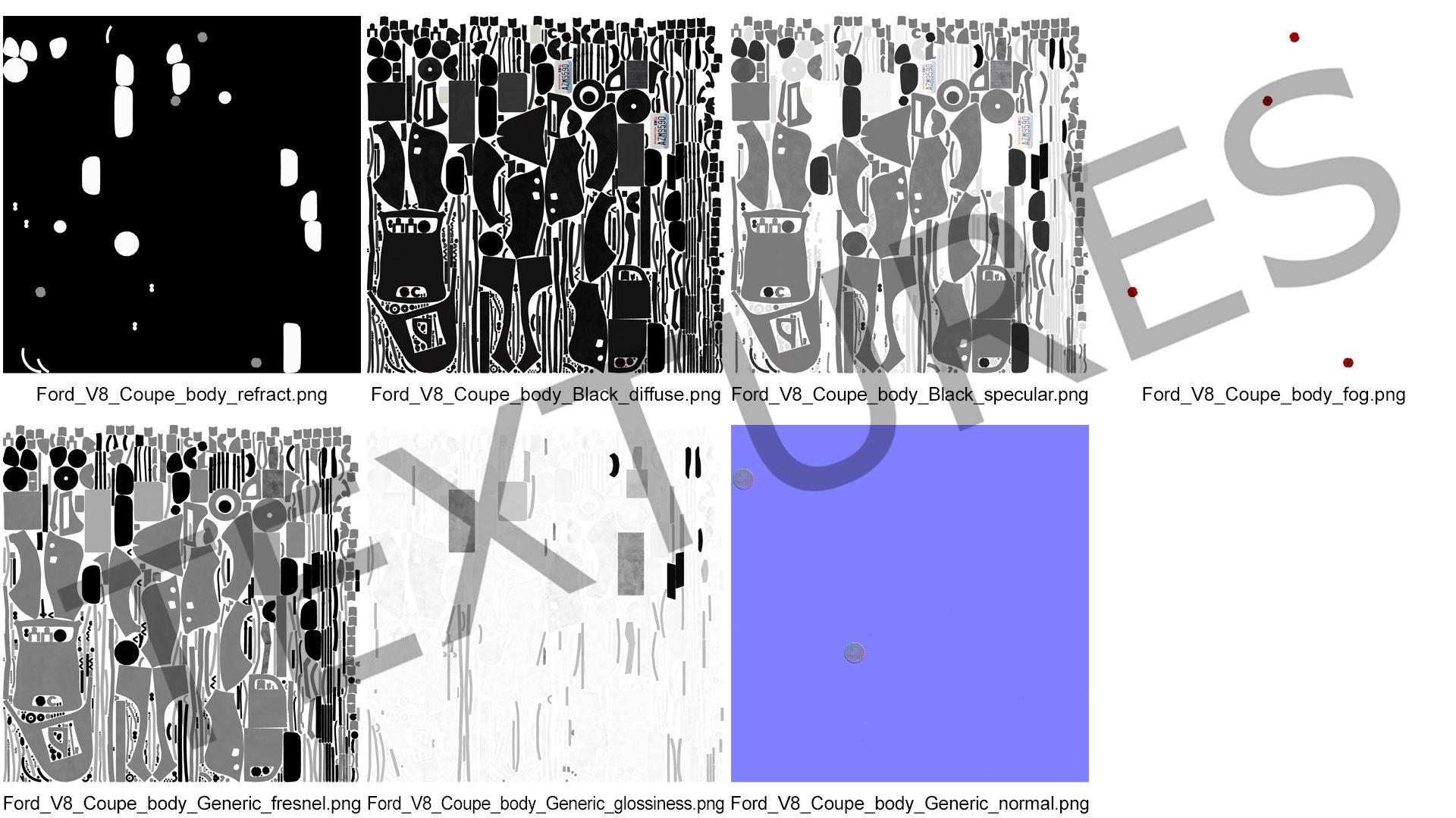 1930s Generic Coupe Car Black 3D model_20