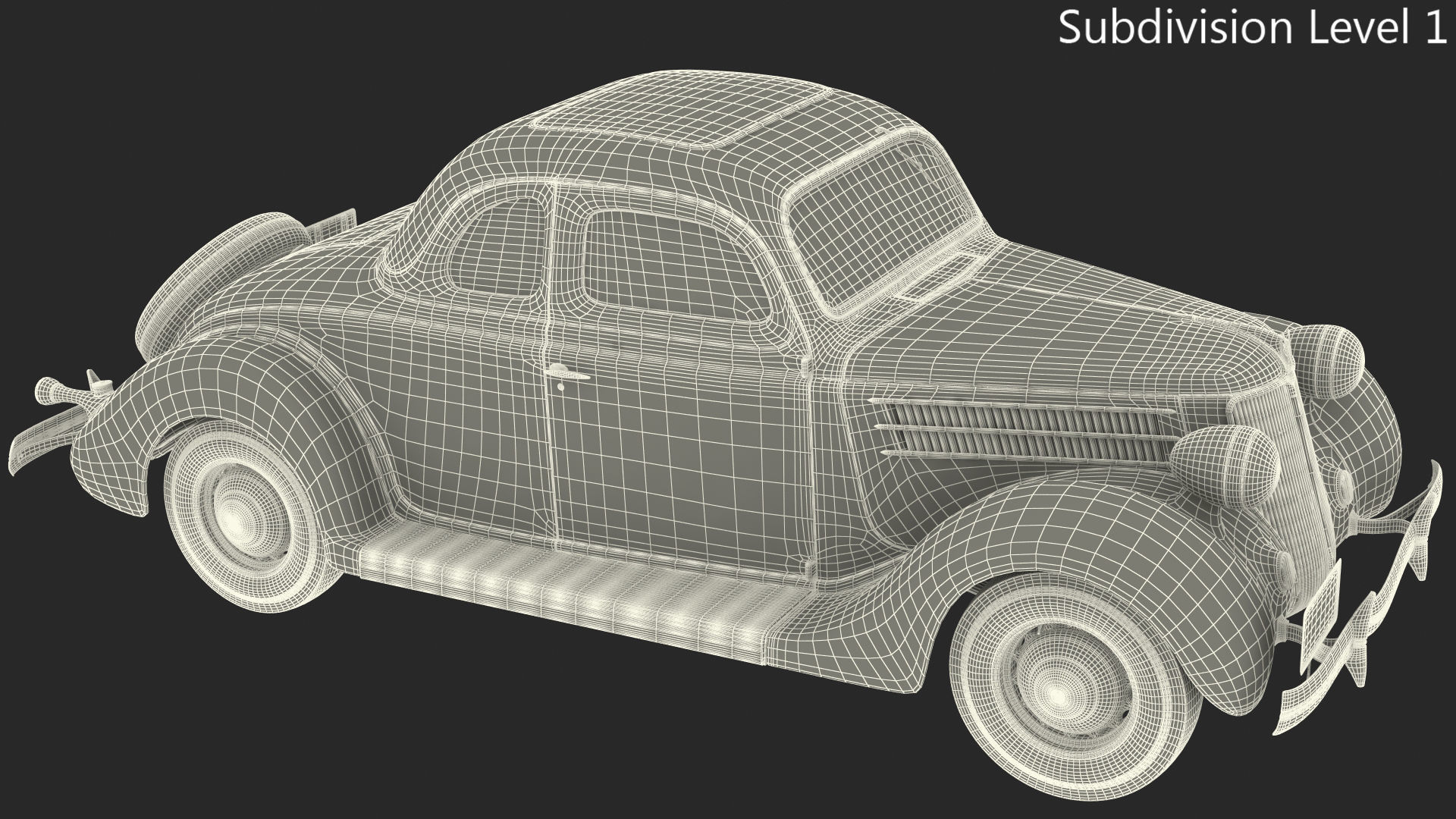 1930s Generic Coupe Car Black 3D model_18