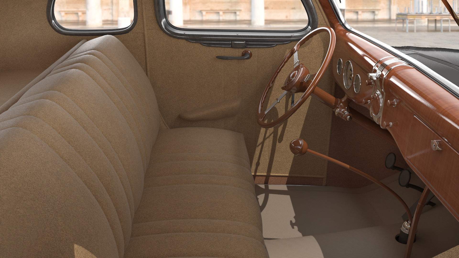 1930s Generic Coupe Car Black 3D model_6