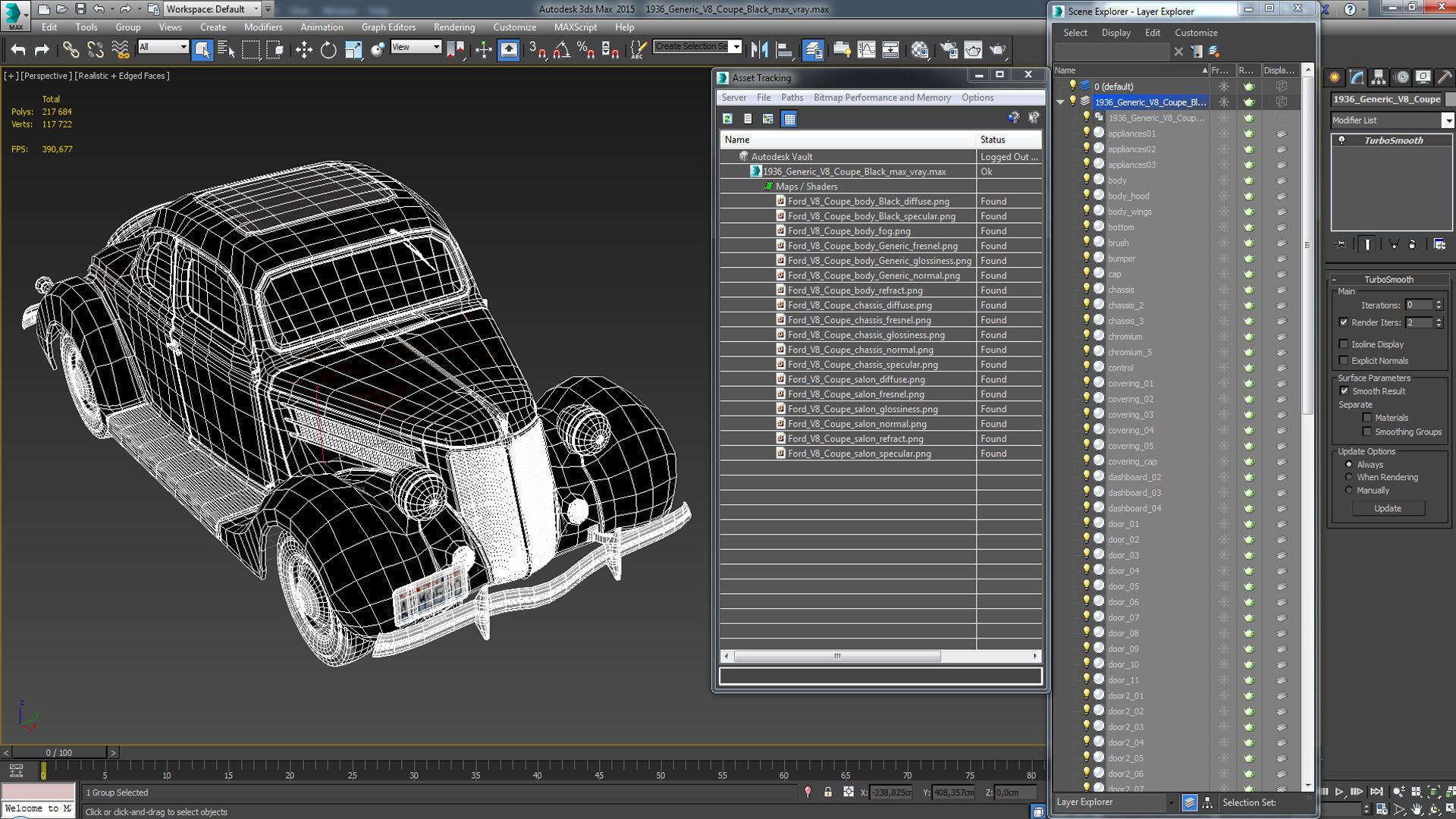 1930s Generic Coupe Car Black 3D model_21