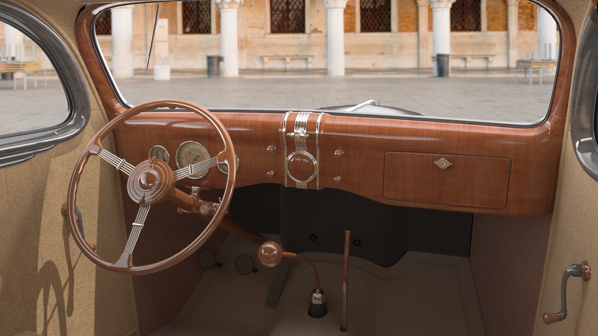 1930s Generic Coupe Car Black 3D model_5