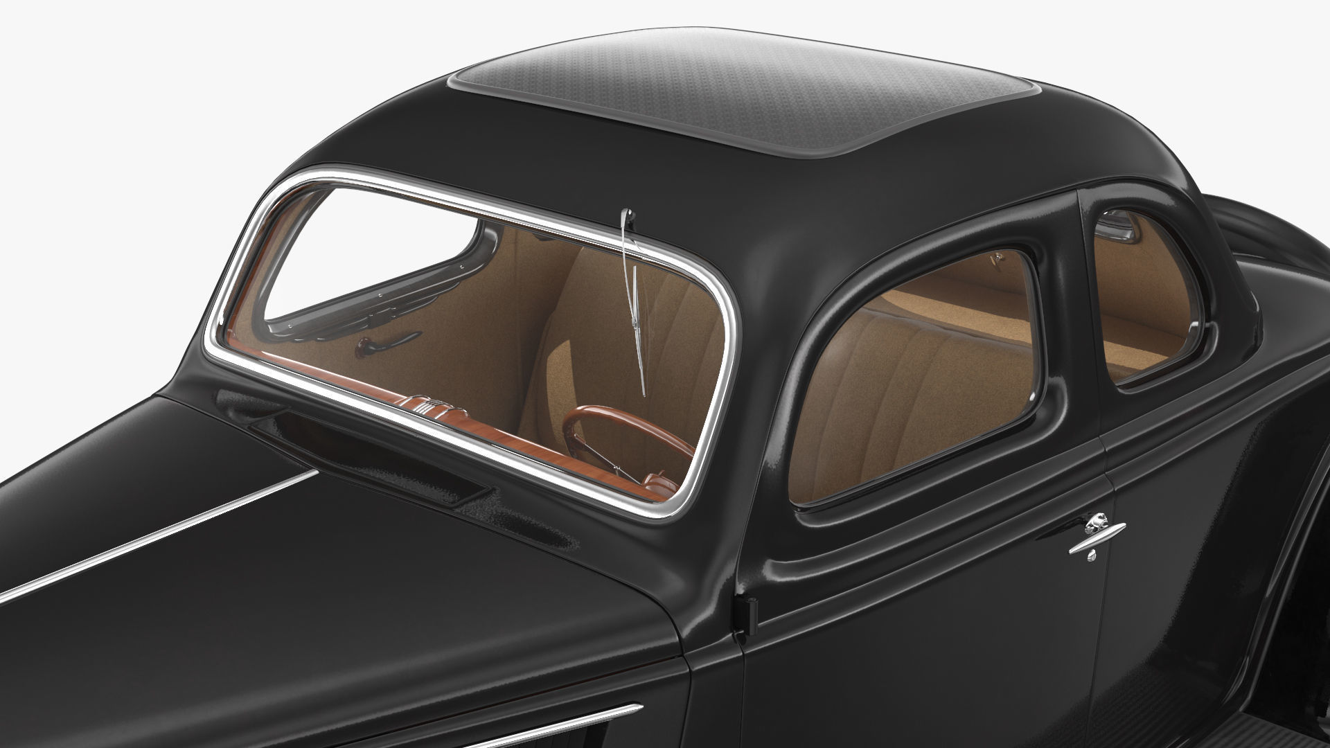 1930s Generic Coupe Car Black 3D model_12
