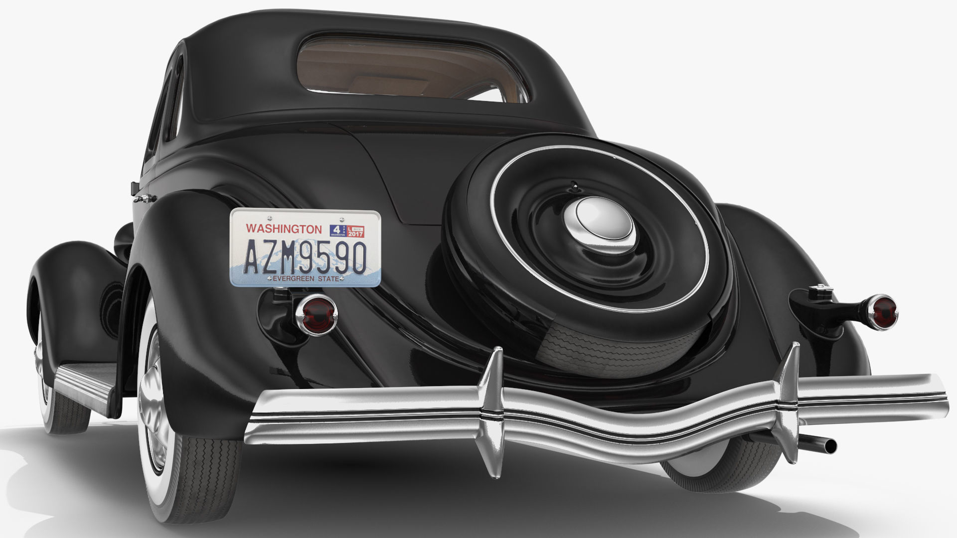 1930s Generic Coupe Car Black 3D model_14