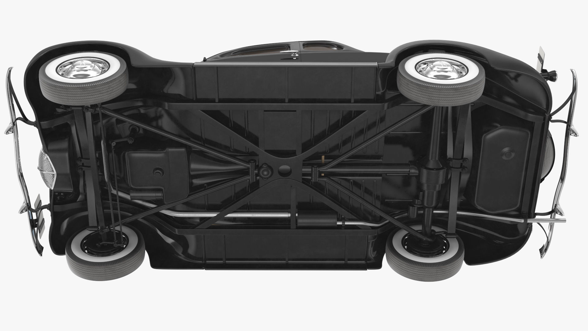 1930s Generic Coupe Car Black 3D model_11