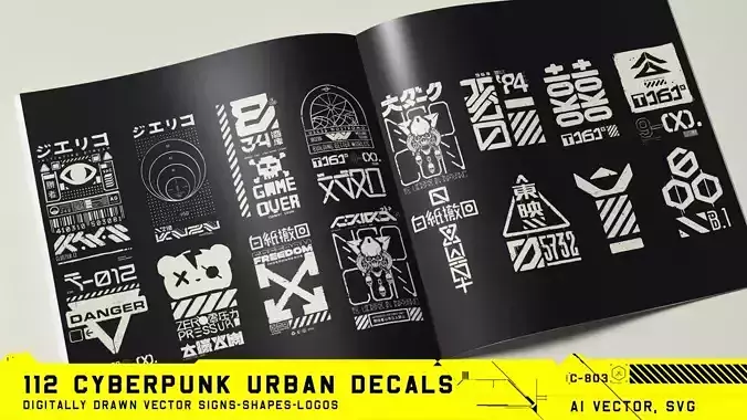 112 CYBERPUNK URBAN DECALS Texture