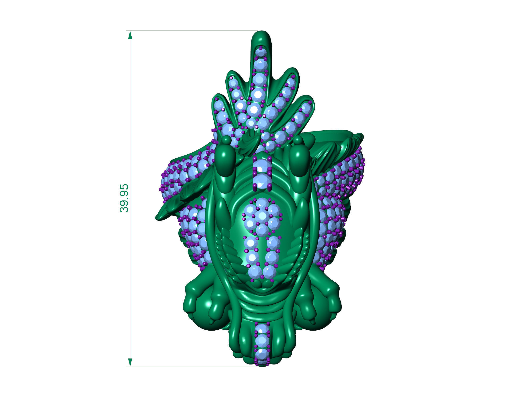 Dragon Ring With Diamonds  3D print model_2