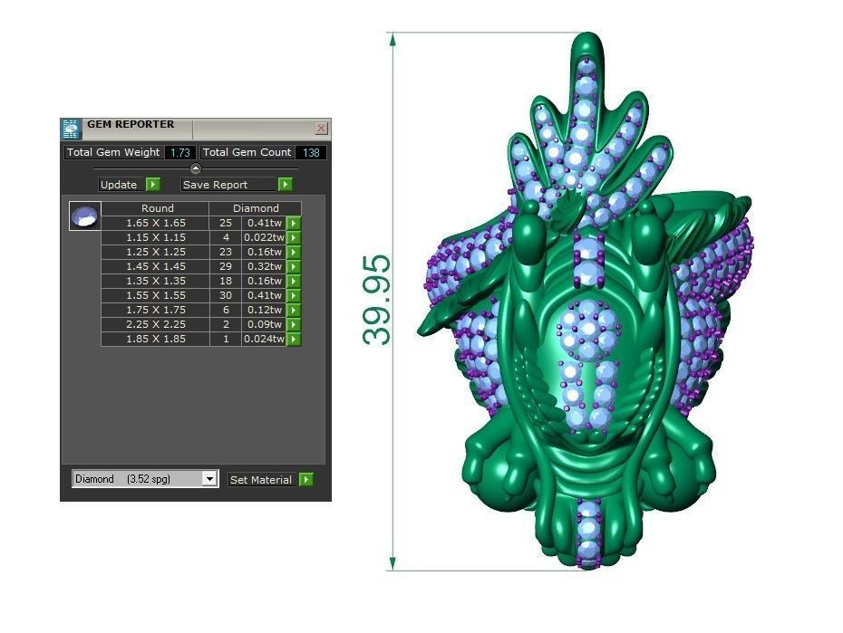 Dragon Ring With Diamonds  3D print model_6