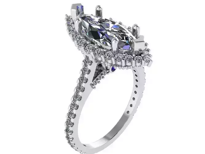 Marquise Halo Ring 1659