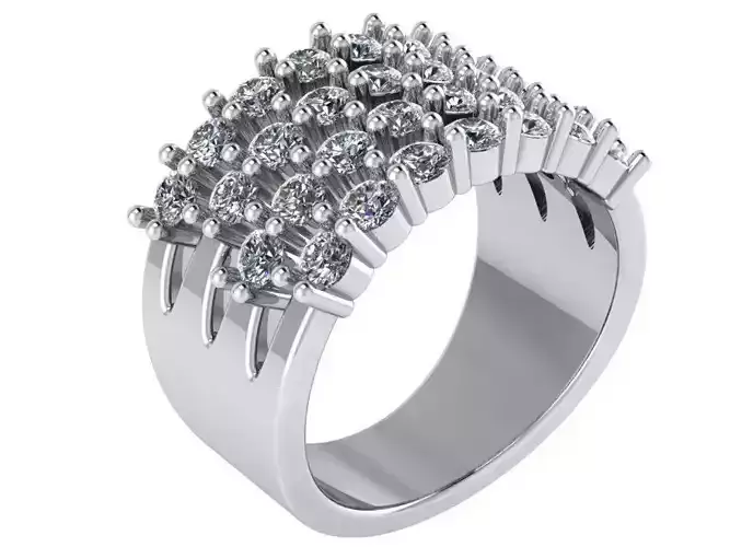 4 Row Diamond Band Ring 1660