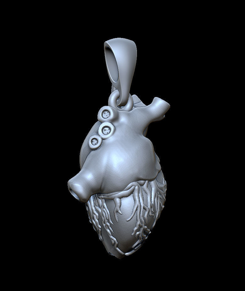 Heart Pendant 3D print model_3
