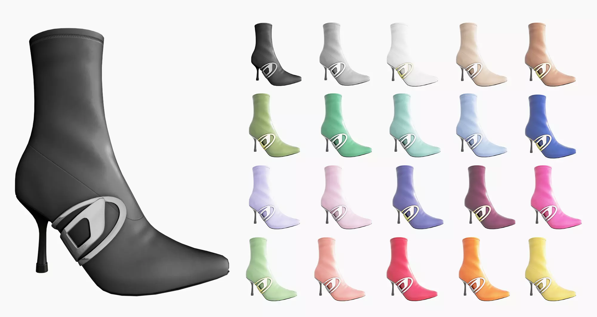 Diesel Stiletto boots  - 3D Model Low-poly 3D model_0