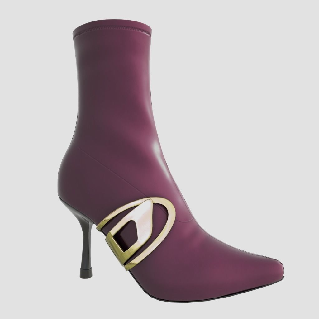 Diesel Stiletto boots  - 3D Model Low-poly 3D model_5