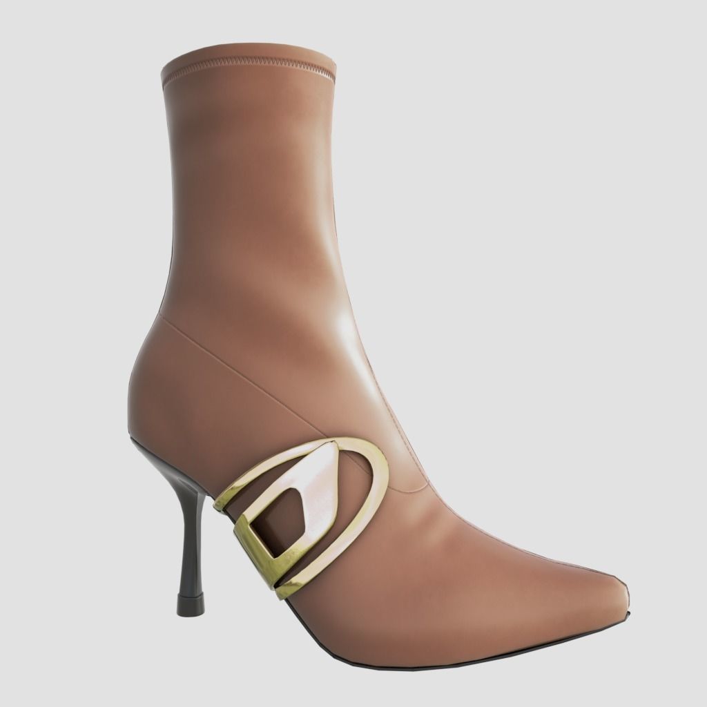 Diesel Stiletto boots  - 3D Model Low-poly 3D model_8