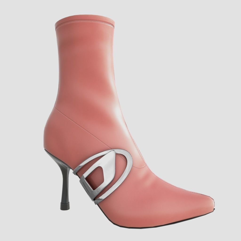 Diesel Stiletto boots  - 3D Model Low-poly 3D model_13