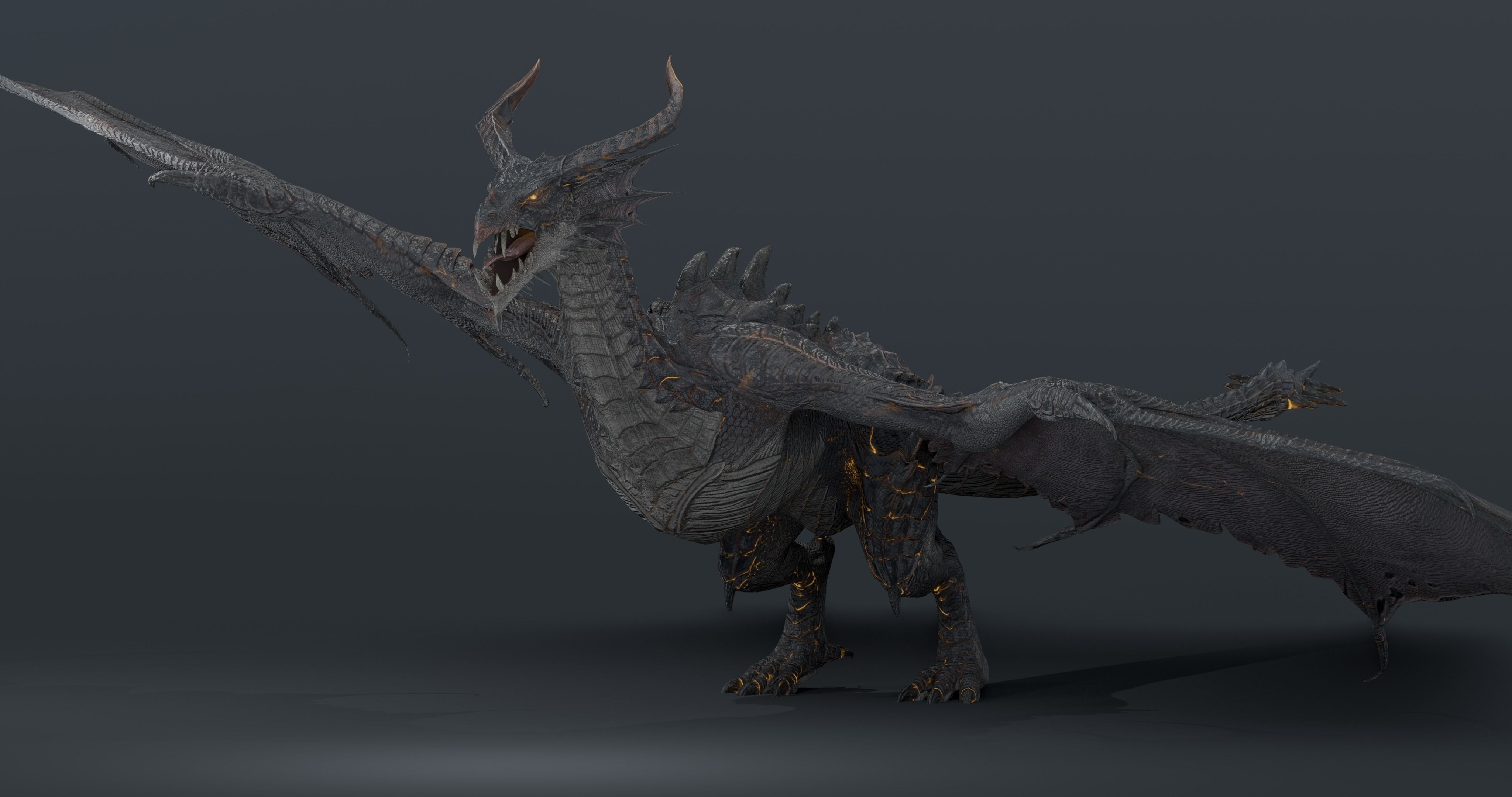 Baoline Cosmic Dragon - rigged Low-poly 3D model_6