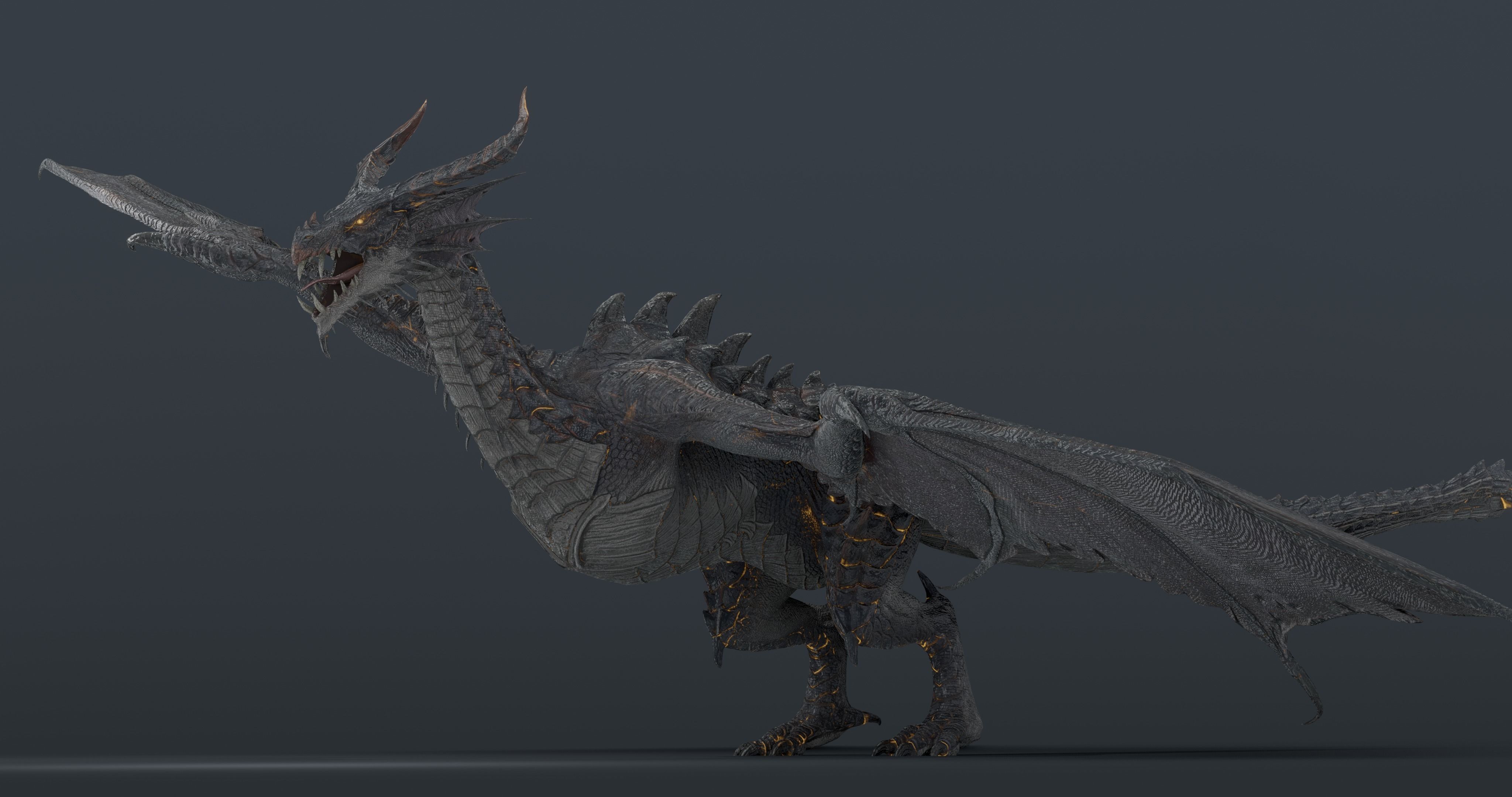 Baoline Cosmic Dragon - rigged Low-poly 3D model_16