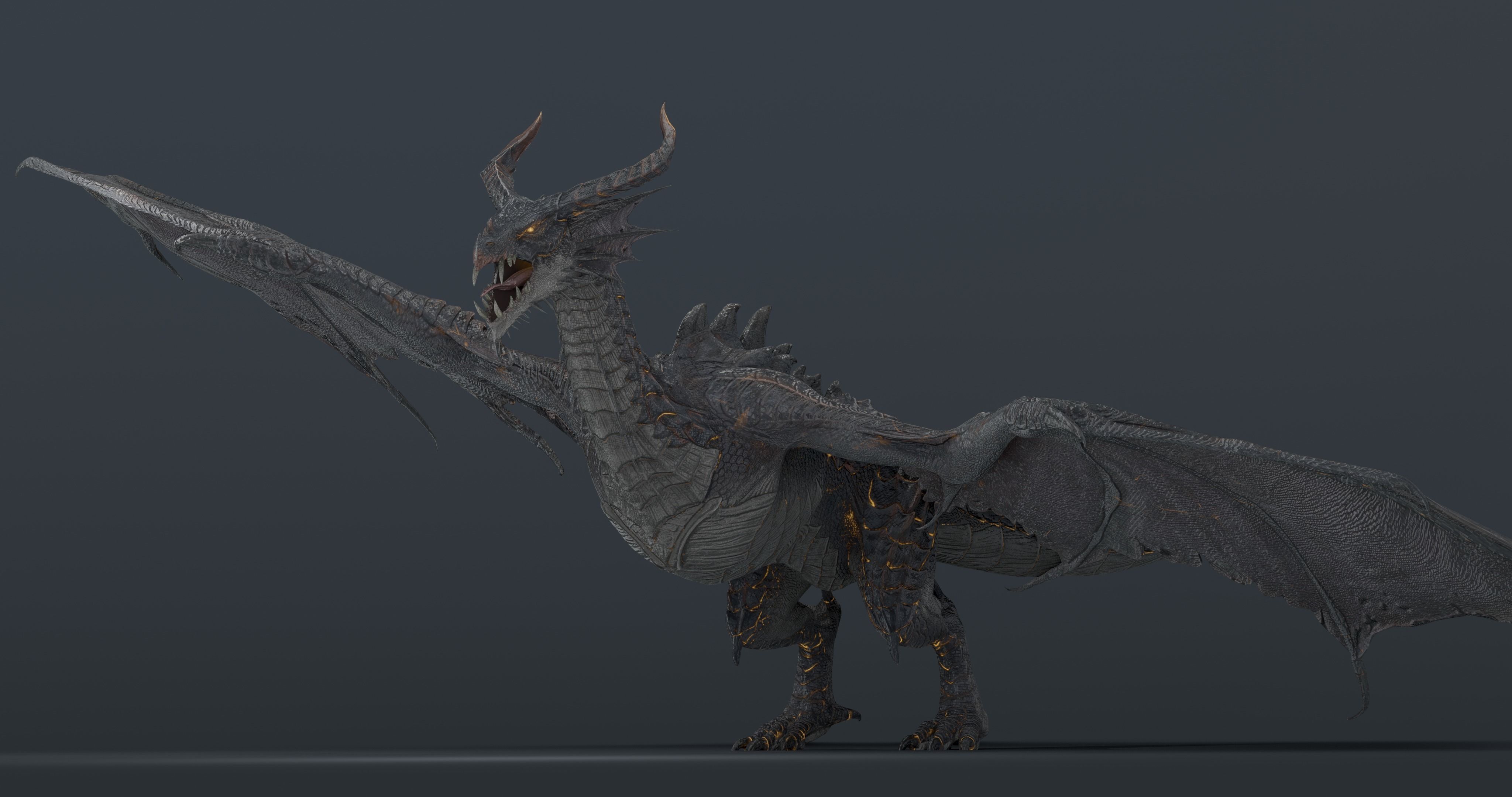 Baoline Cosmic Dragon - rigged Low-poly 3D model_14