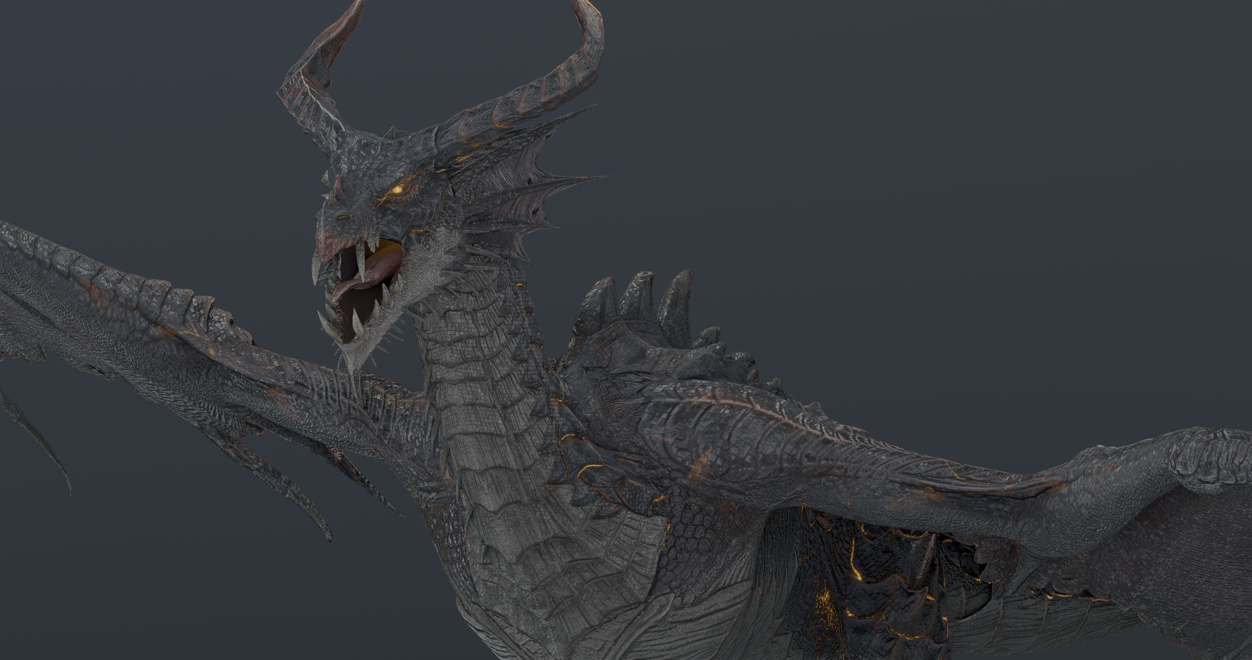 Baoline Cosmic Dragon - rigged Low-poly 3D model_19