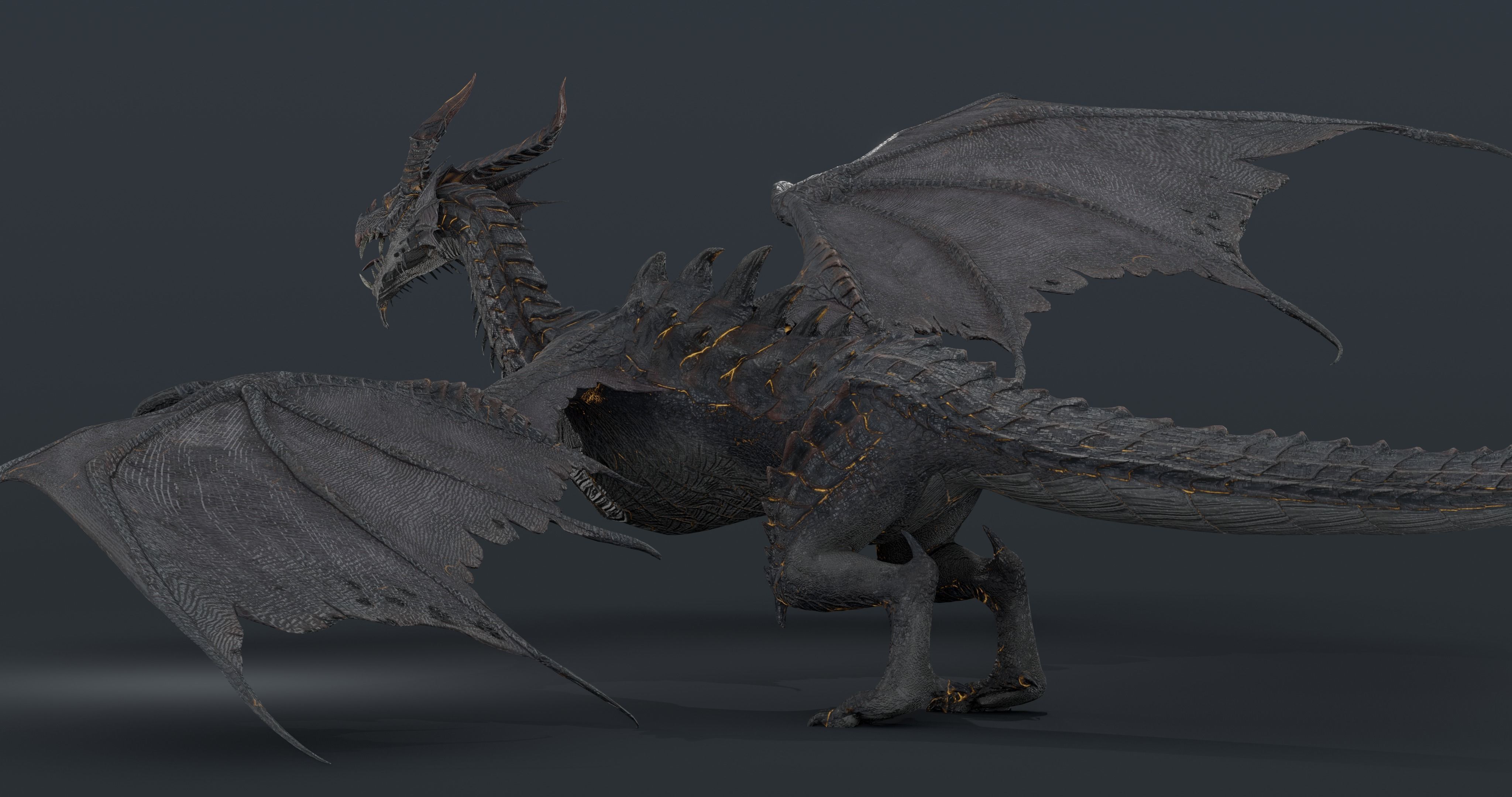 Baoline Cosmic Dragon - rigged Low-poly 3D model_2