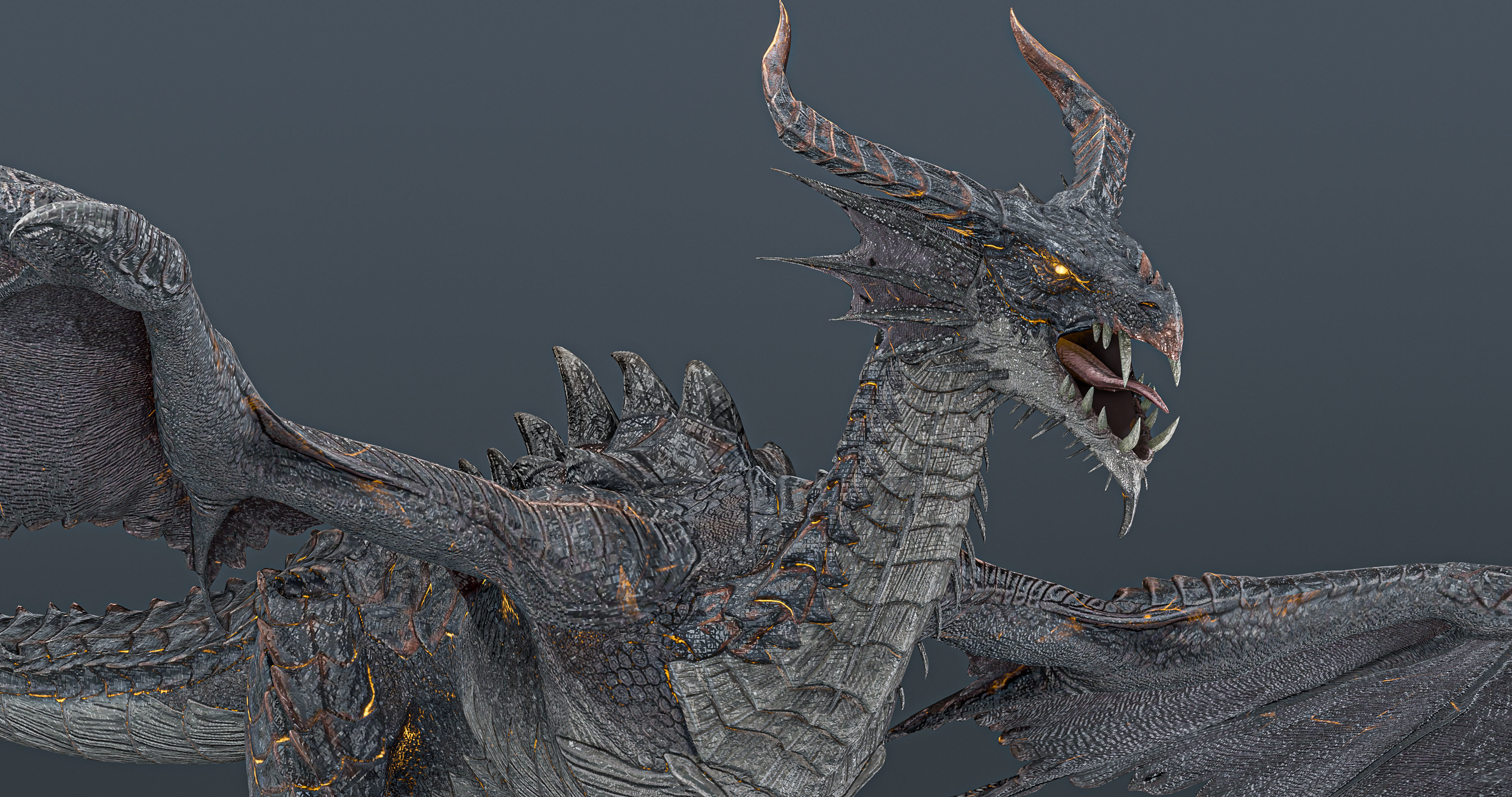 Baoline Cosmic Dragon - rigged Low-poly 3D model_10