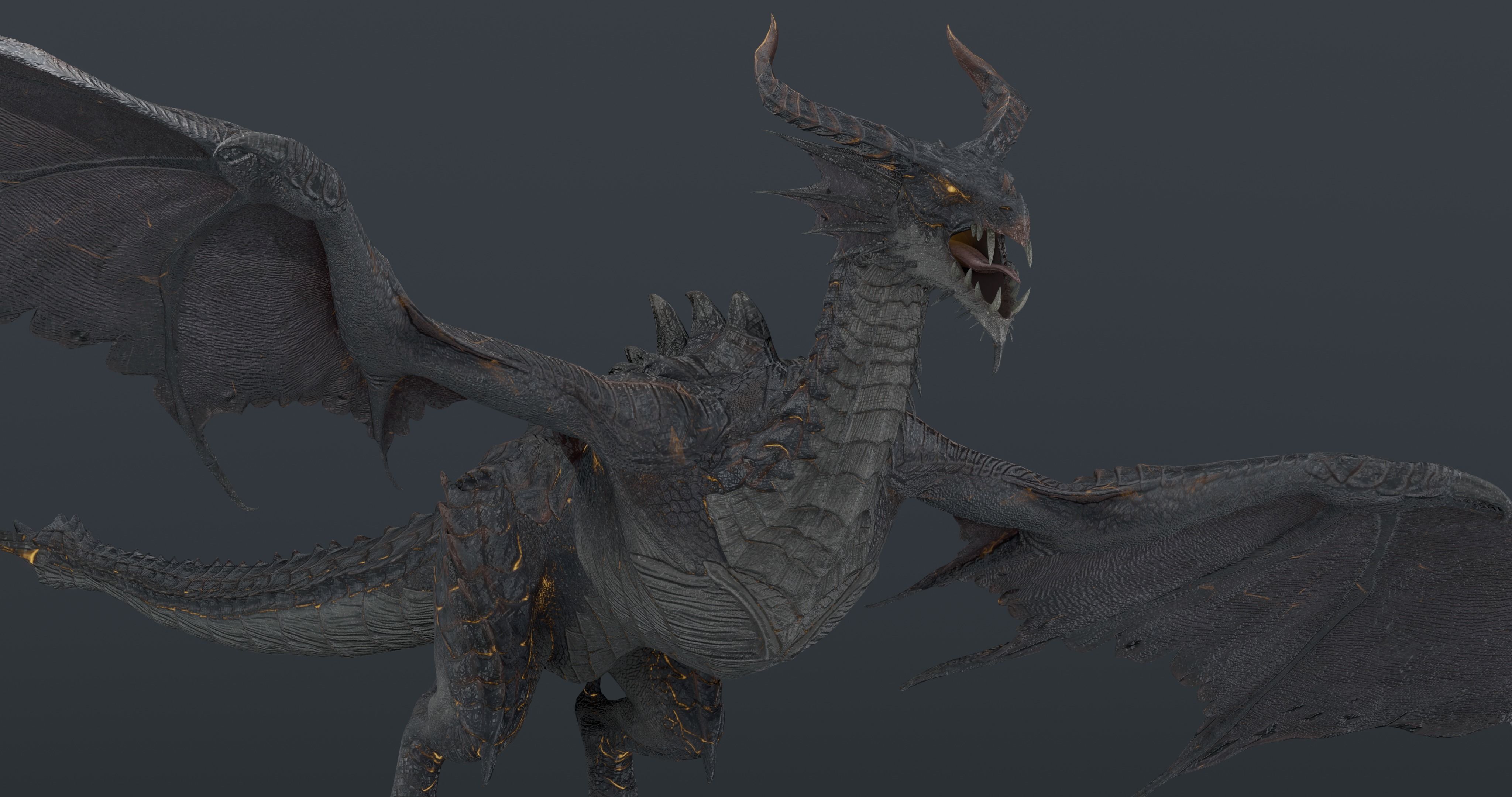 Baoline Cosmic Dragon - rigged Low-poly 3D model_22