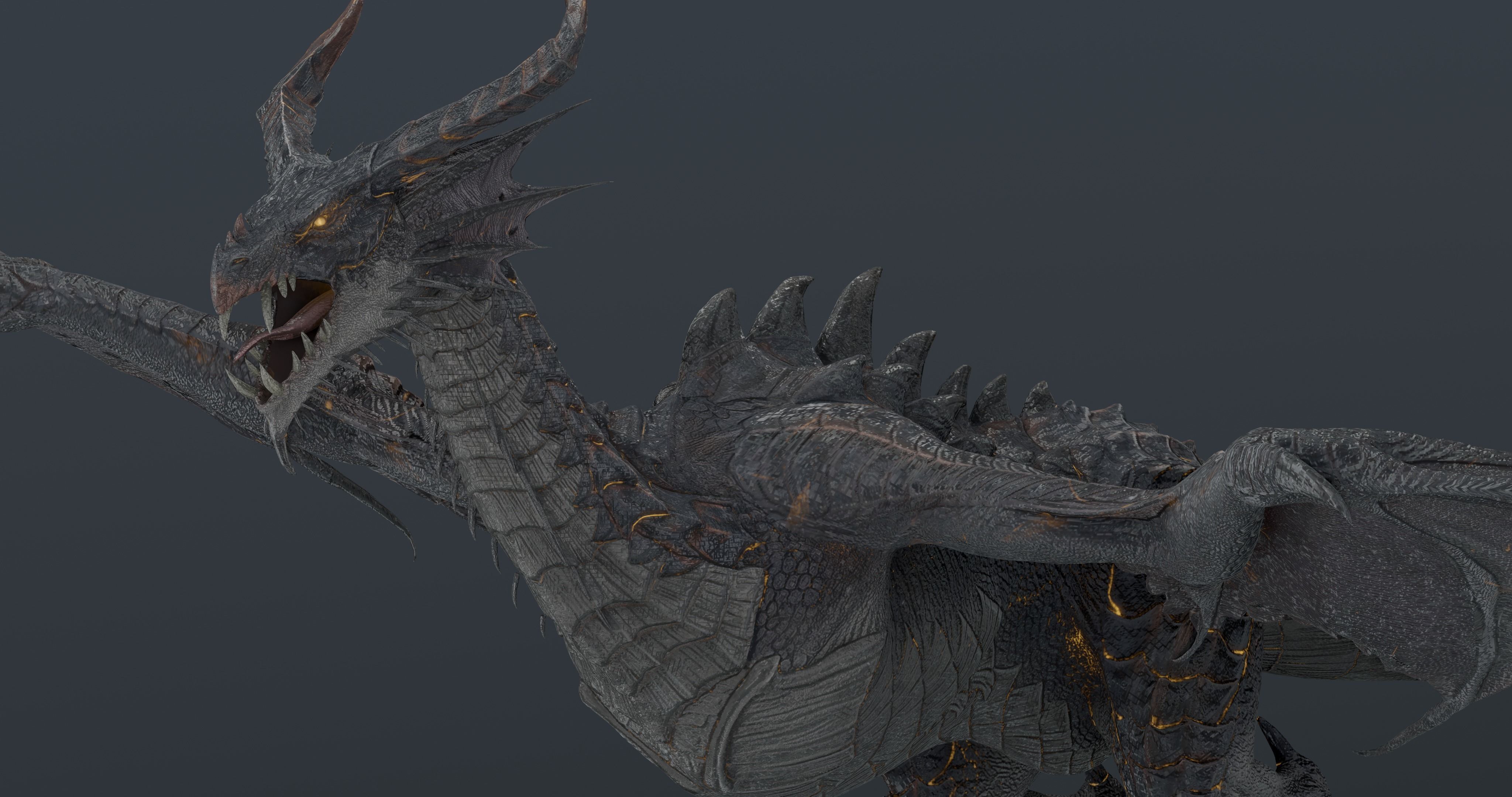Baoline Cosmic Dragon - rigged Low-poly 3D model_18