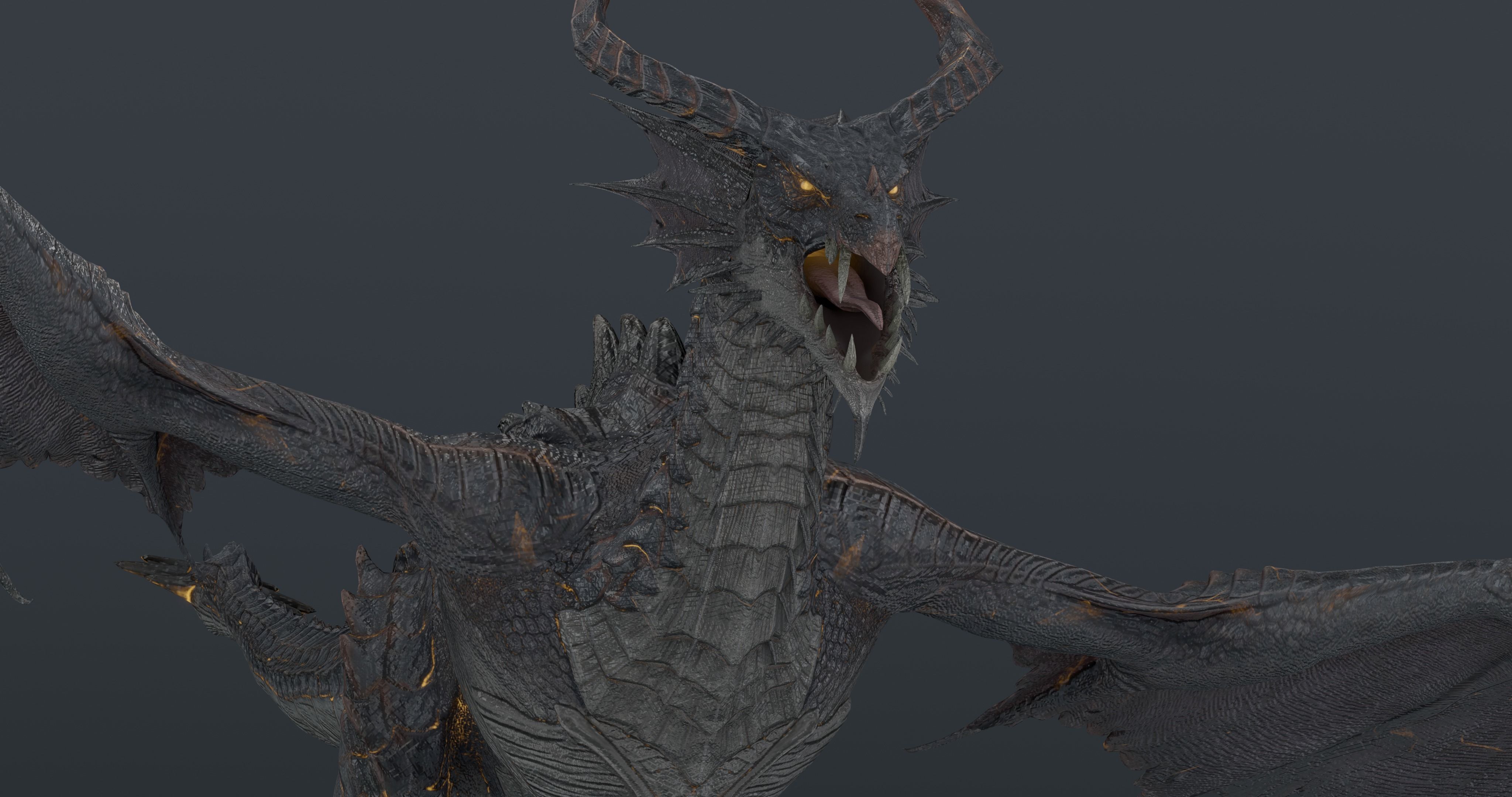 Baoline Cosmic Dragon - rigged Low-poly 3D model_12