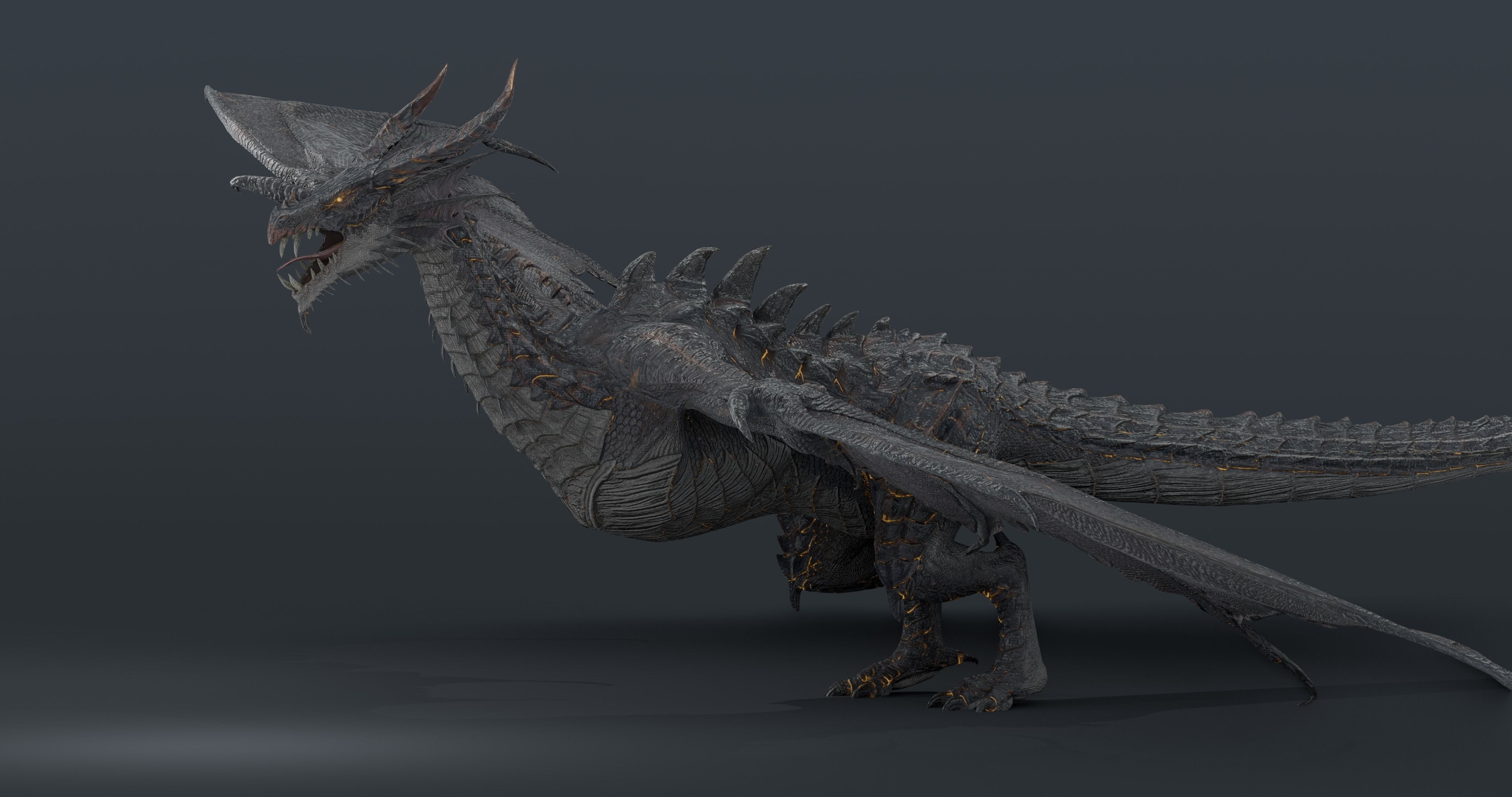 Baoline Cosmic Dragon - rigged Low-poly 3D model_4