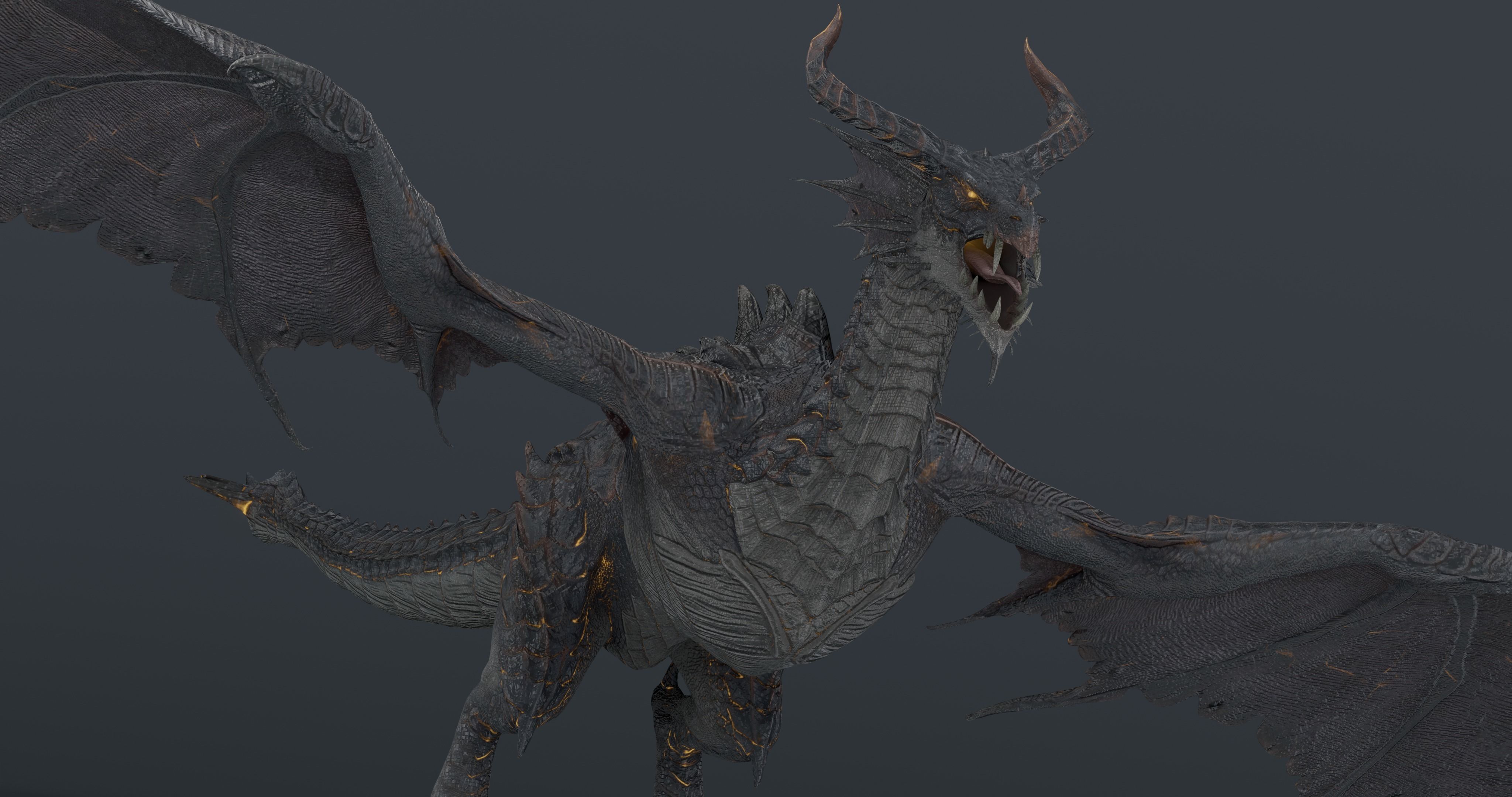 Baoline Cosmic Dragon - rigged Low-poly 3D model_24