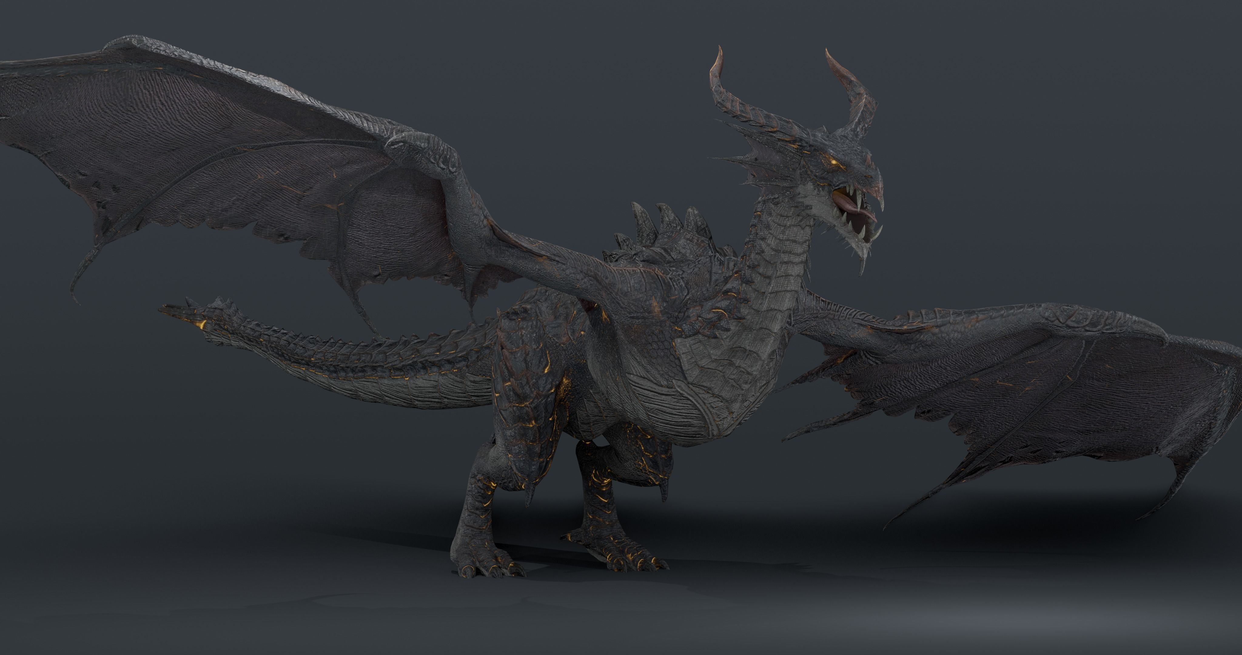 Baoline Cosmic Dragon - rigged Low-poly 3D model_9