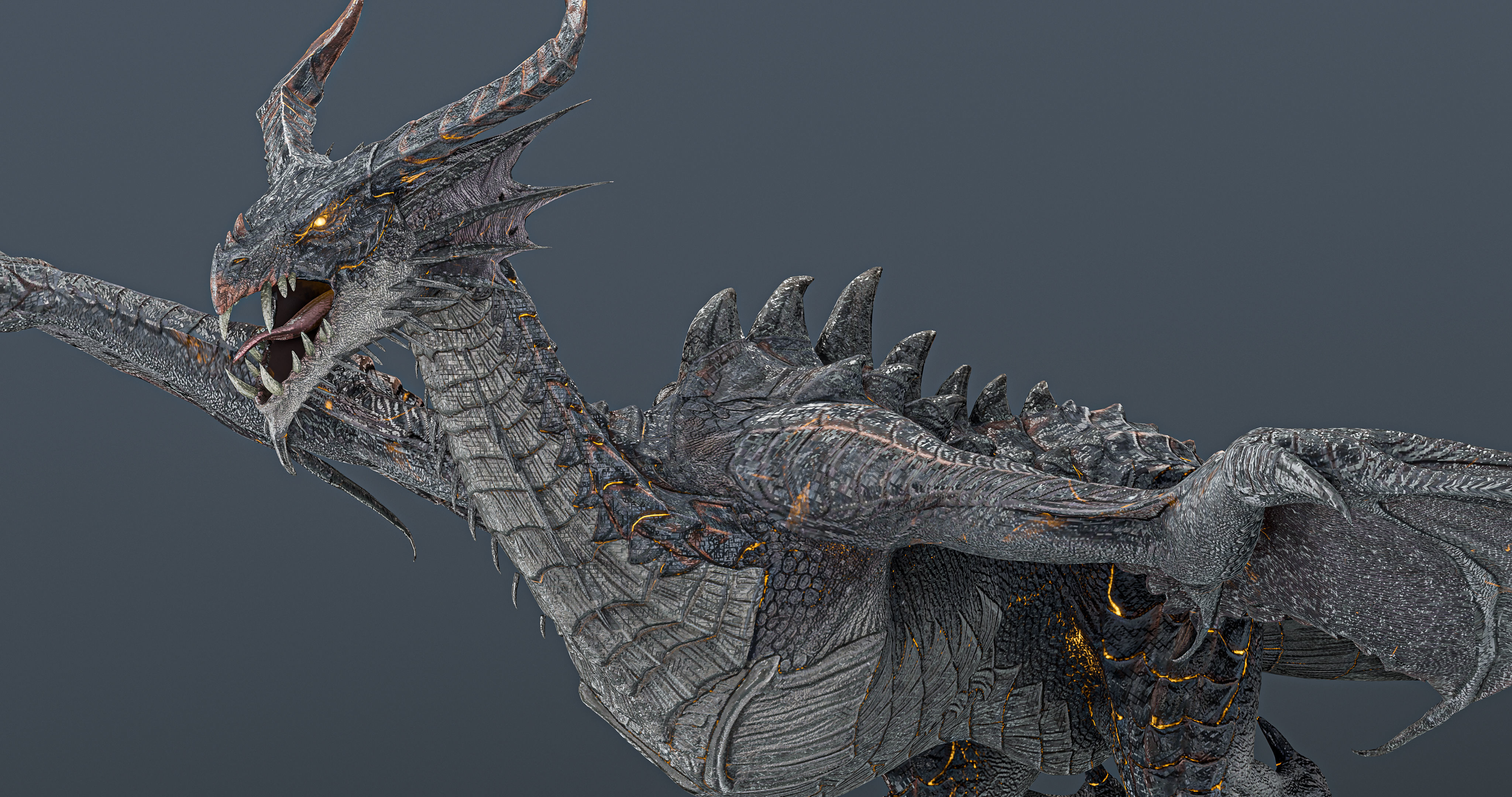 Baoline Cosmic Dragon - rigged Low-poly 3D model_17
