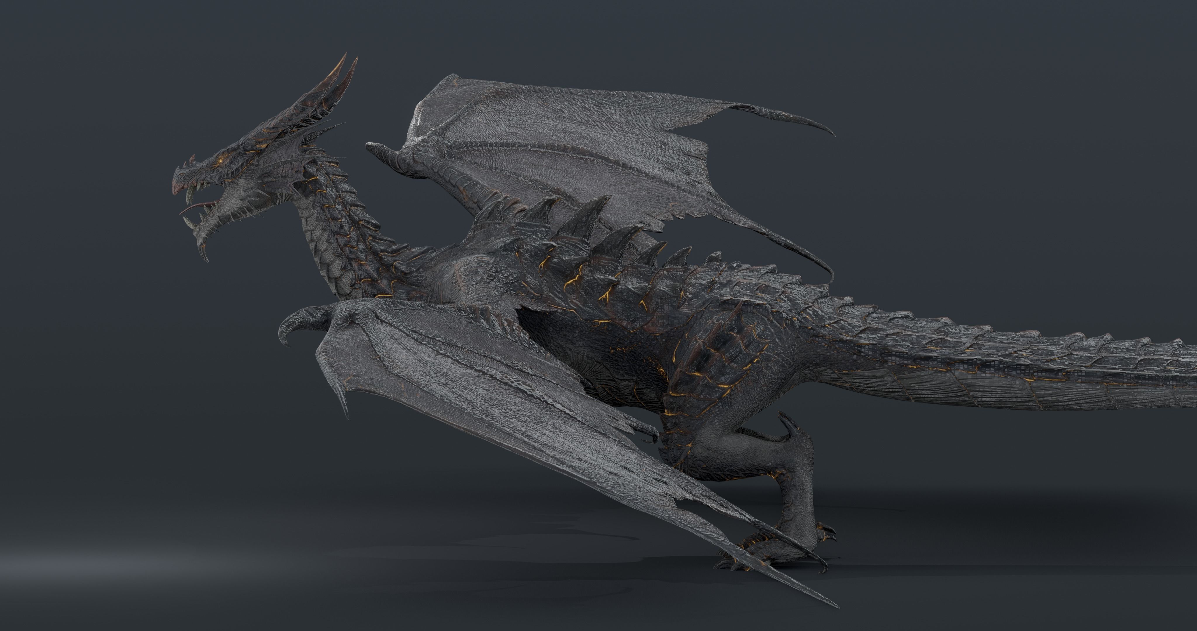 Baoline Cosmic Dragon - rigged Low-poly 3D model_3