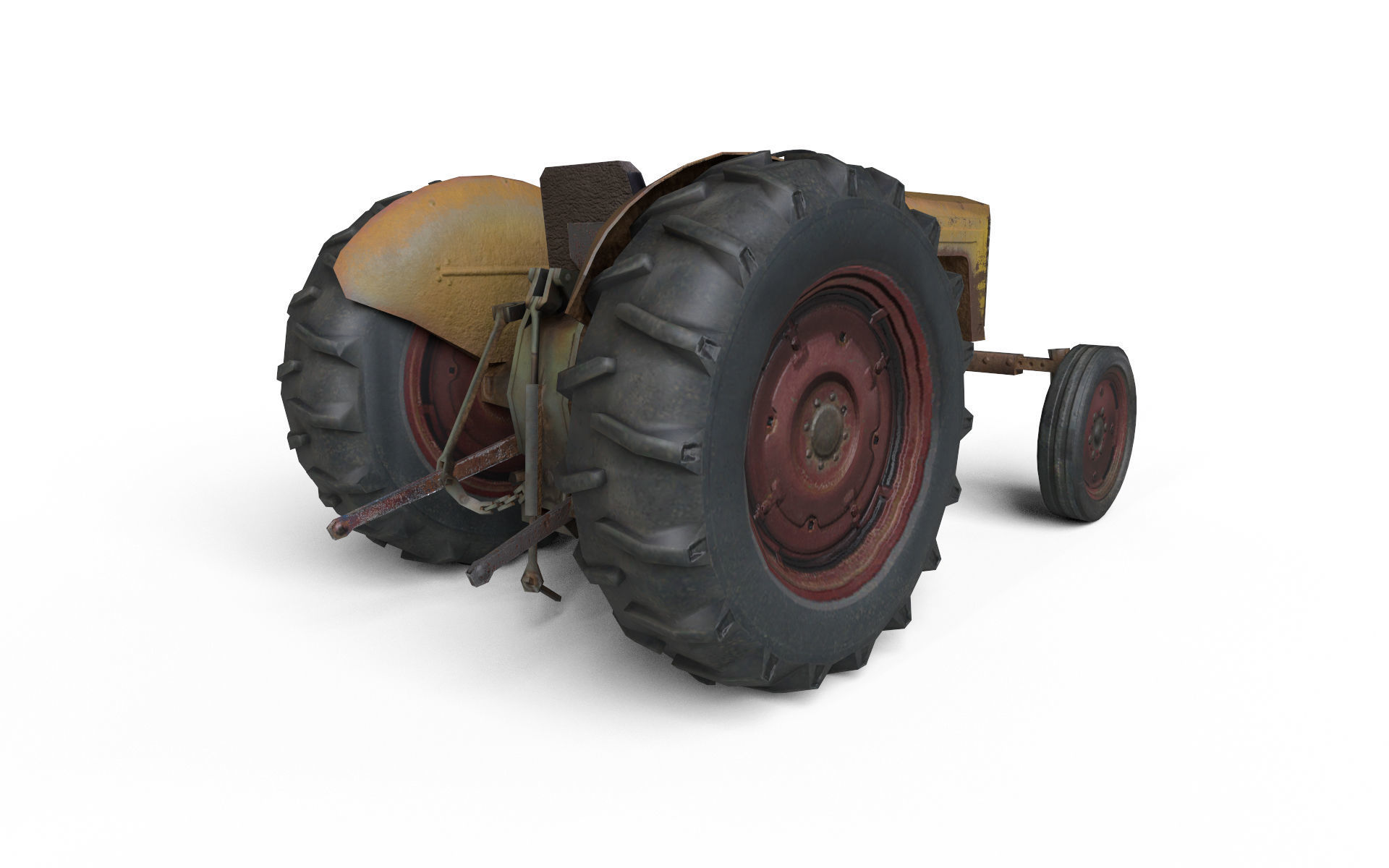 Farm Traktor Low-poly 3D model_6