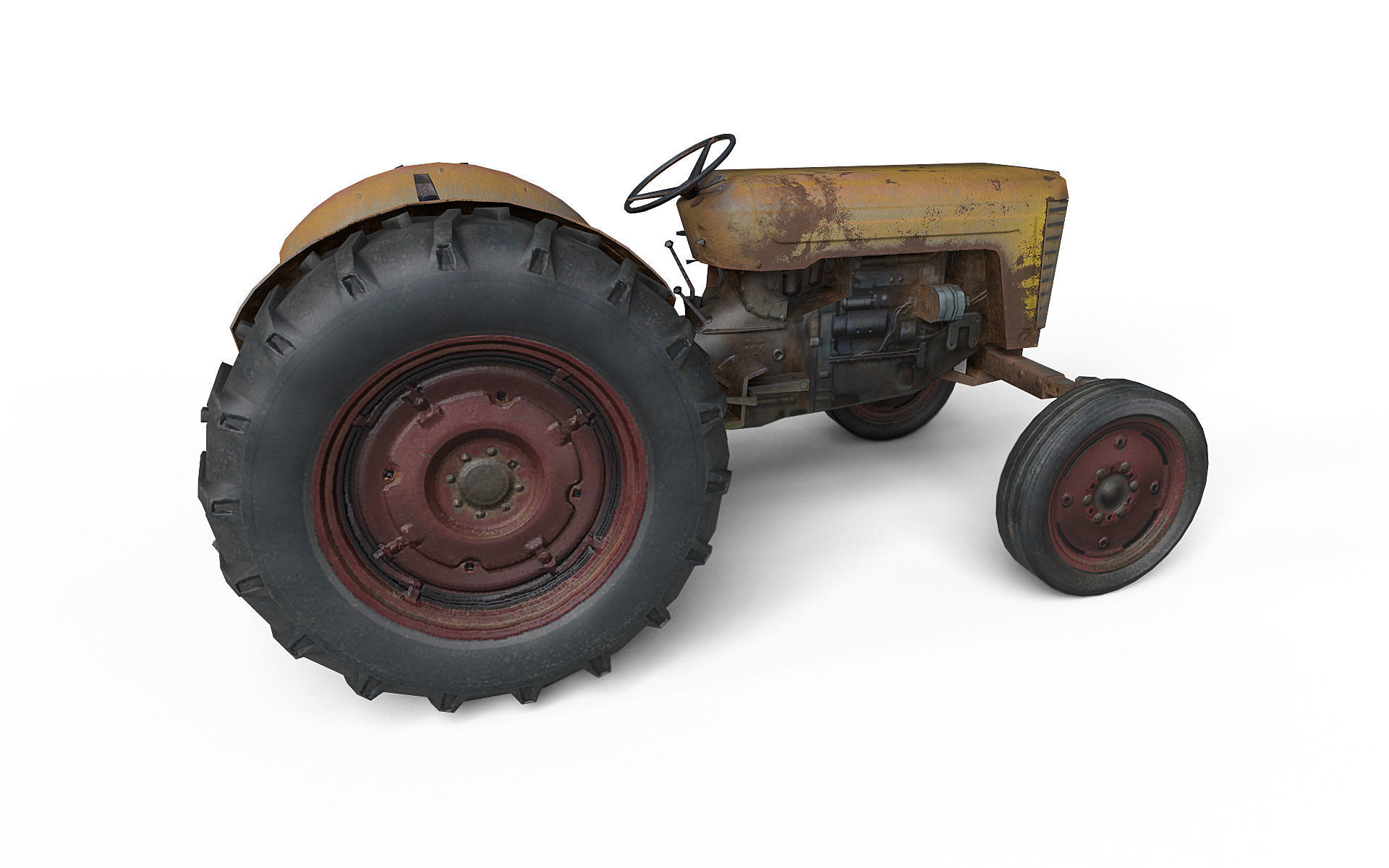 Farm Traktor Low-poly 3D model_7