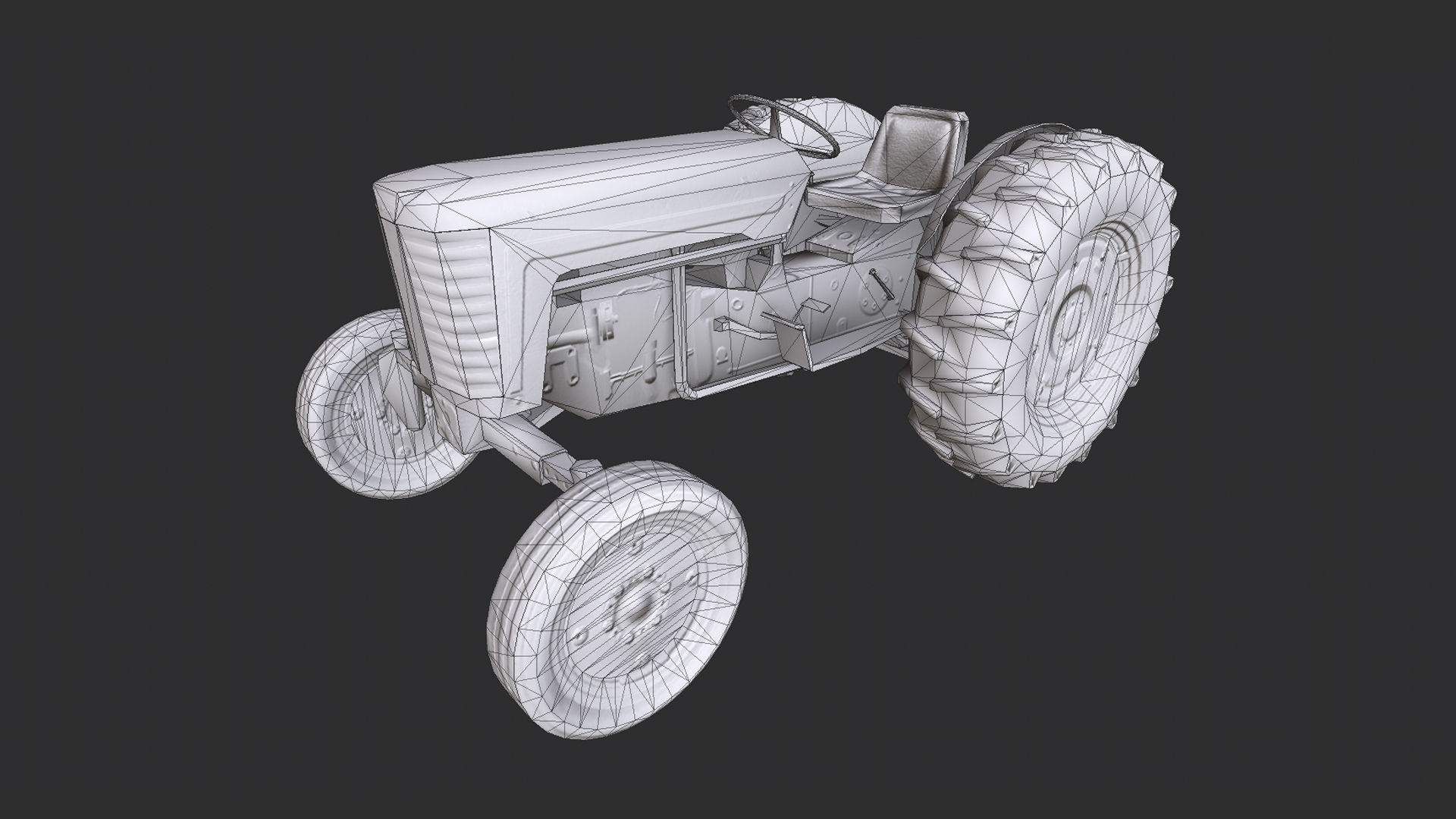 Farm Traktor Low-poly 3D model_8