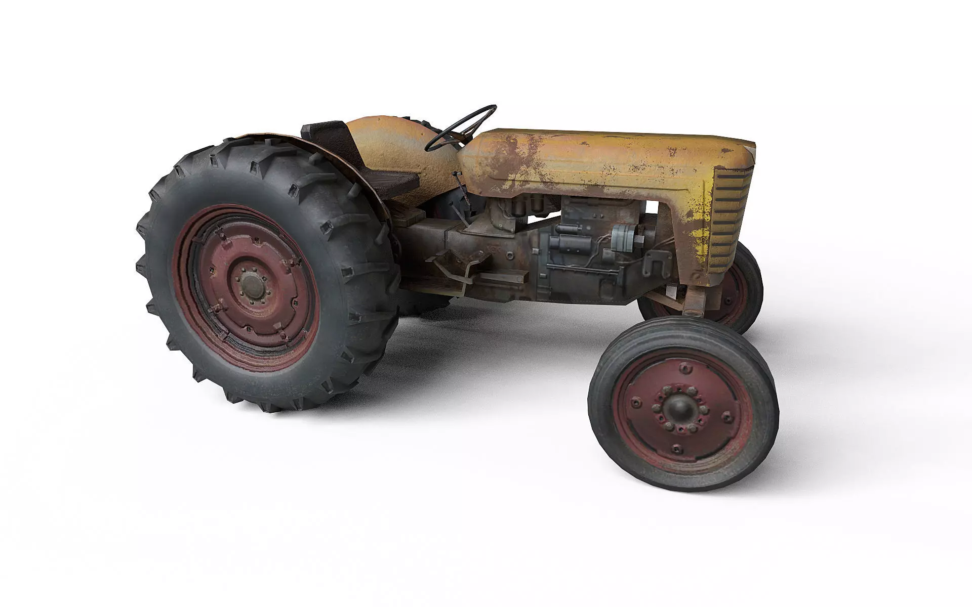 Farm Traktor Low-poly 3D model_0
