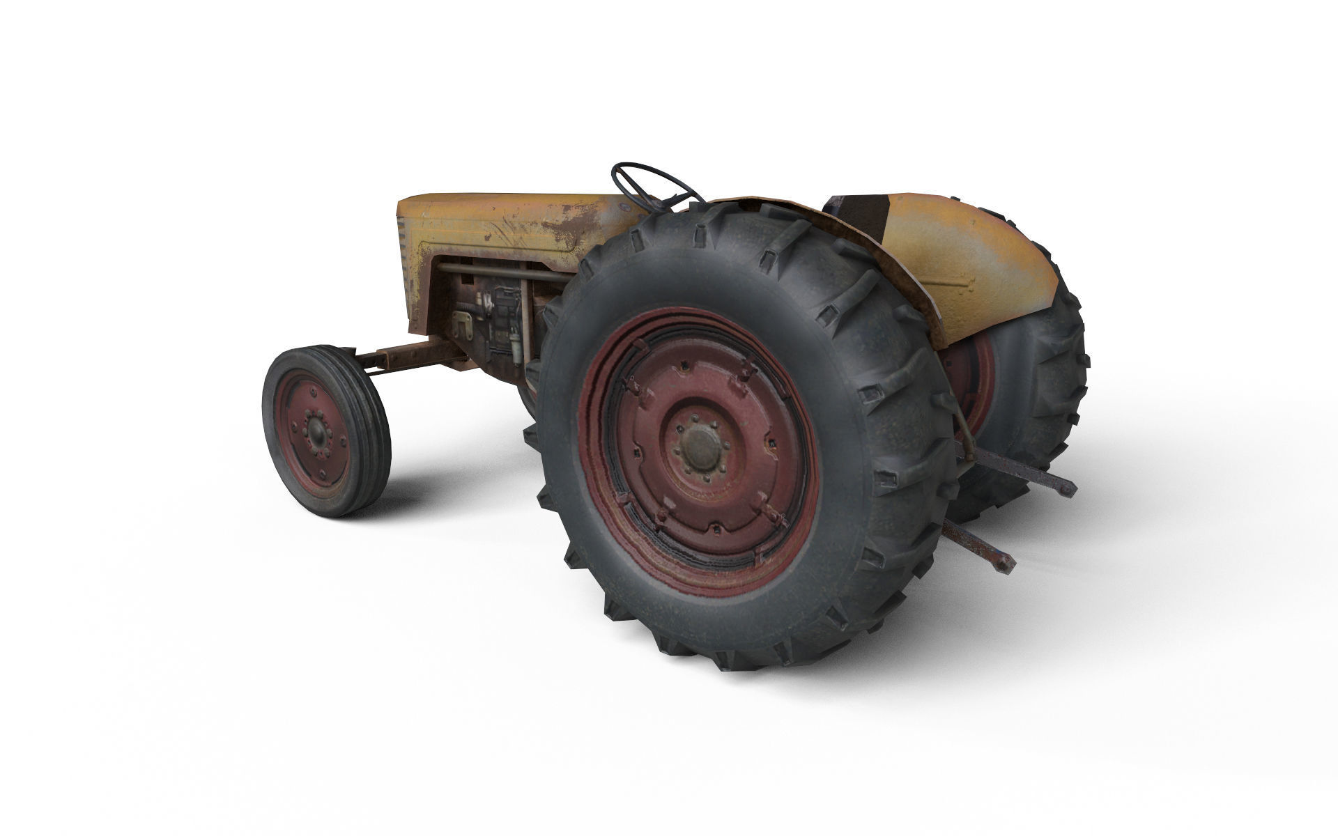 Farm Traktor Low-poly 3D model_4