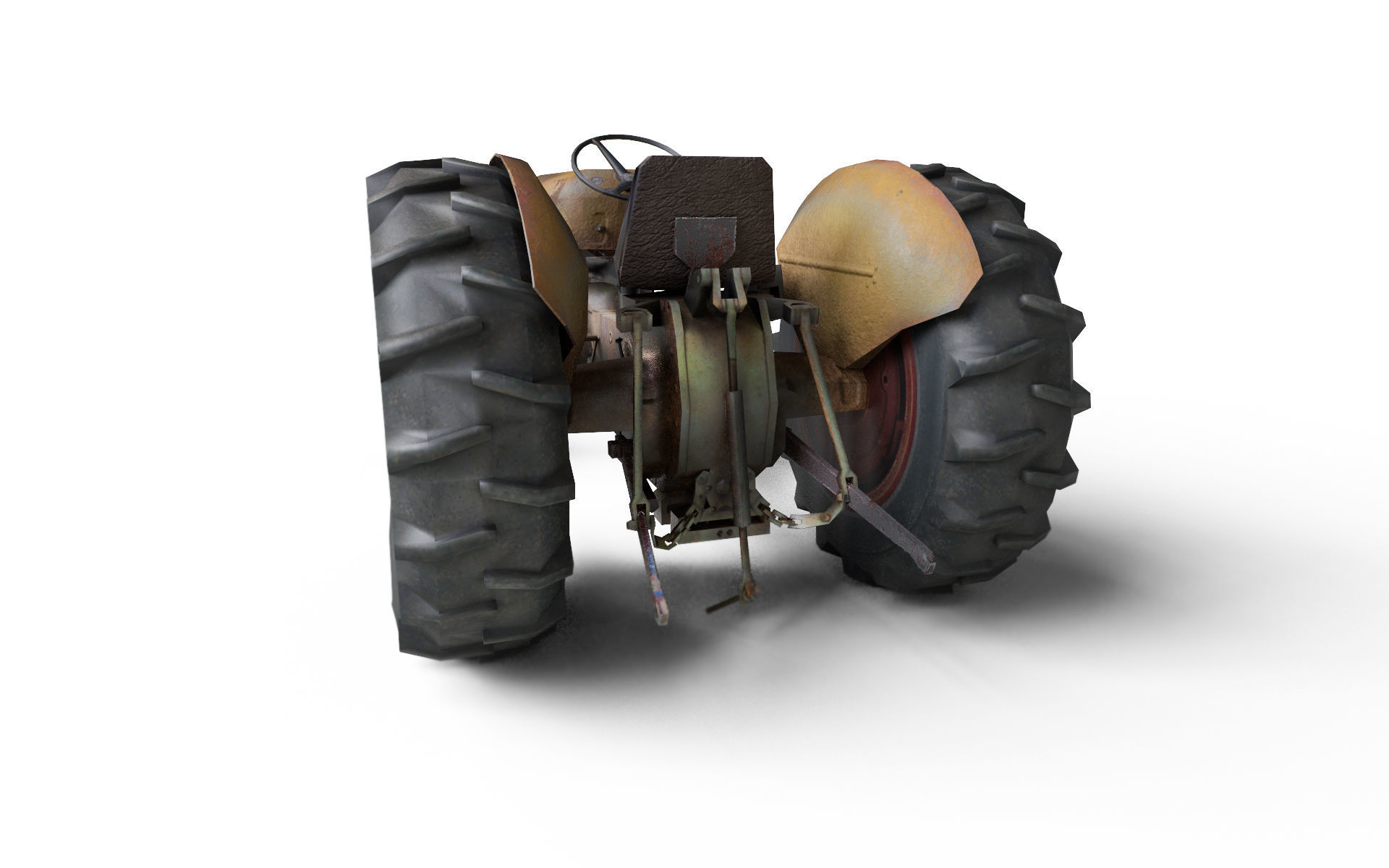 Farm Traktor Low-poly 3D model_5