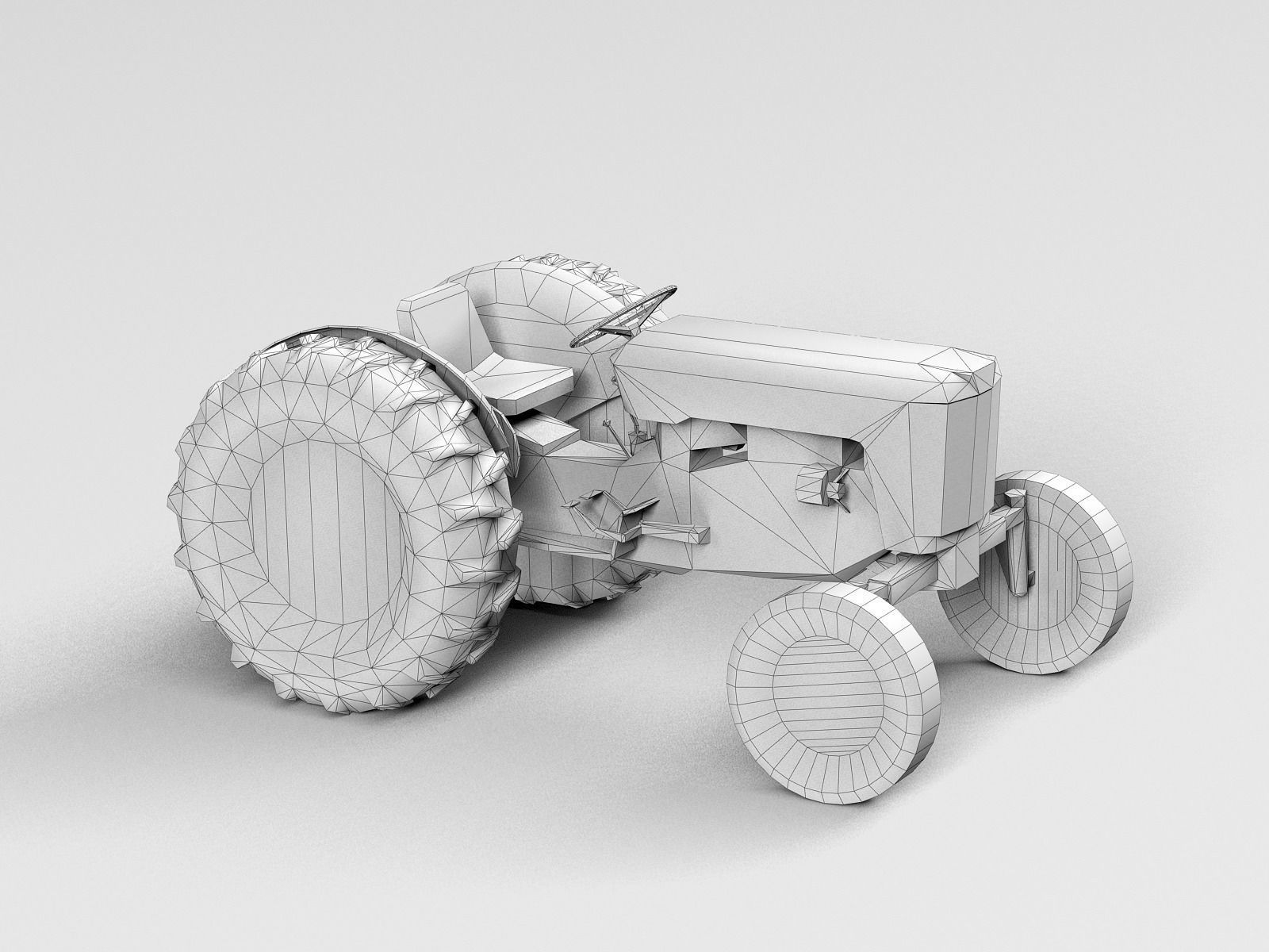 Farm Traktor Low-poly 3D model_9