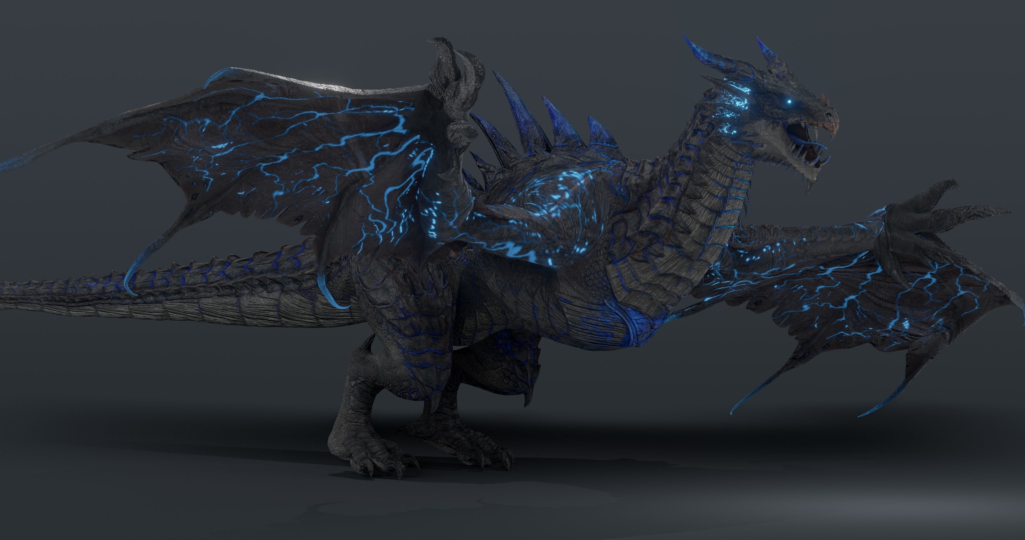 Thunderstorm dragon evo 2 - Rigged Low-poly 3D model_4