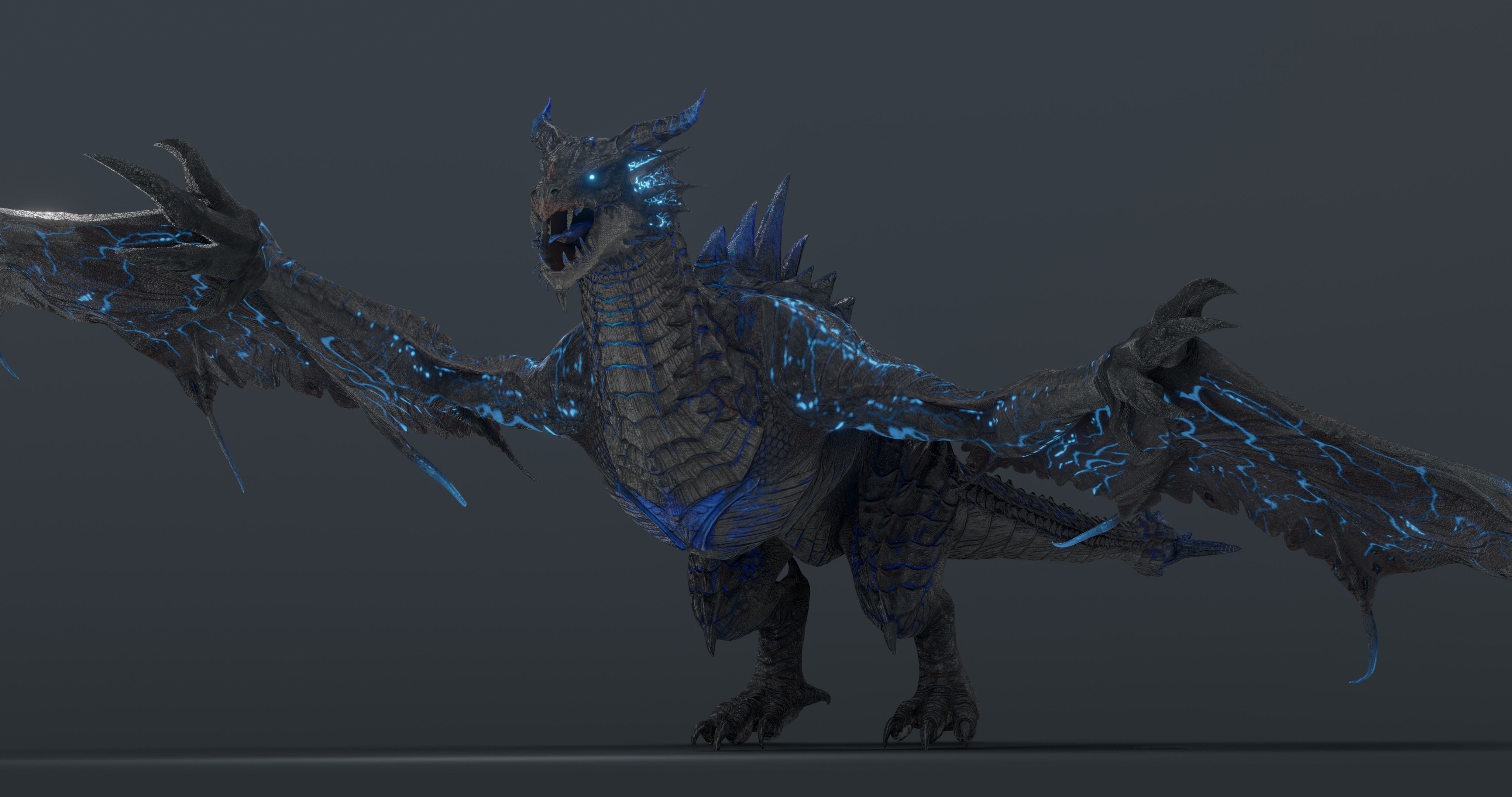 Thunderstorm dragon evo 2 - Rigged Low-poly 3D model_23