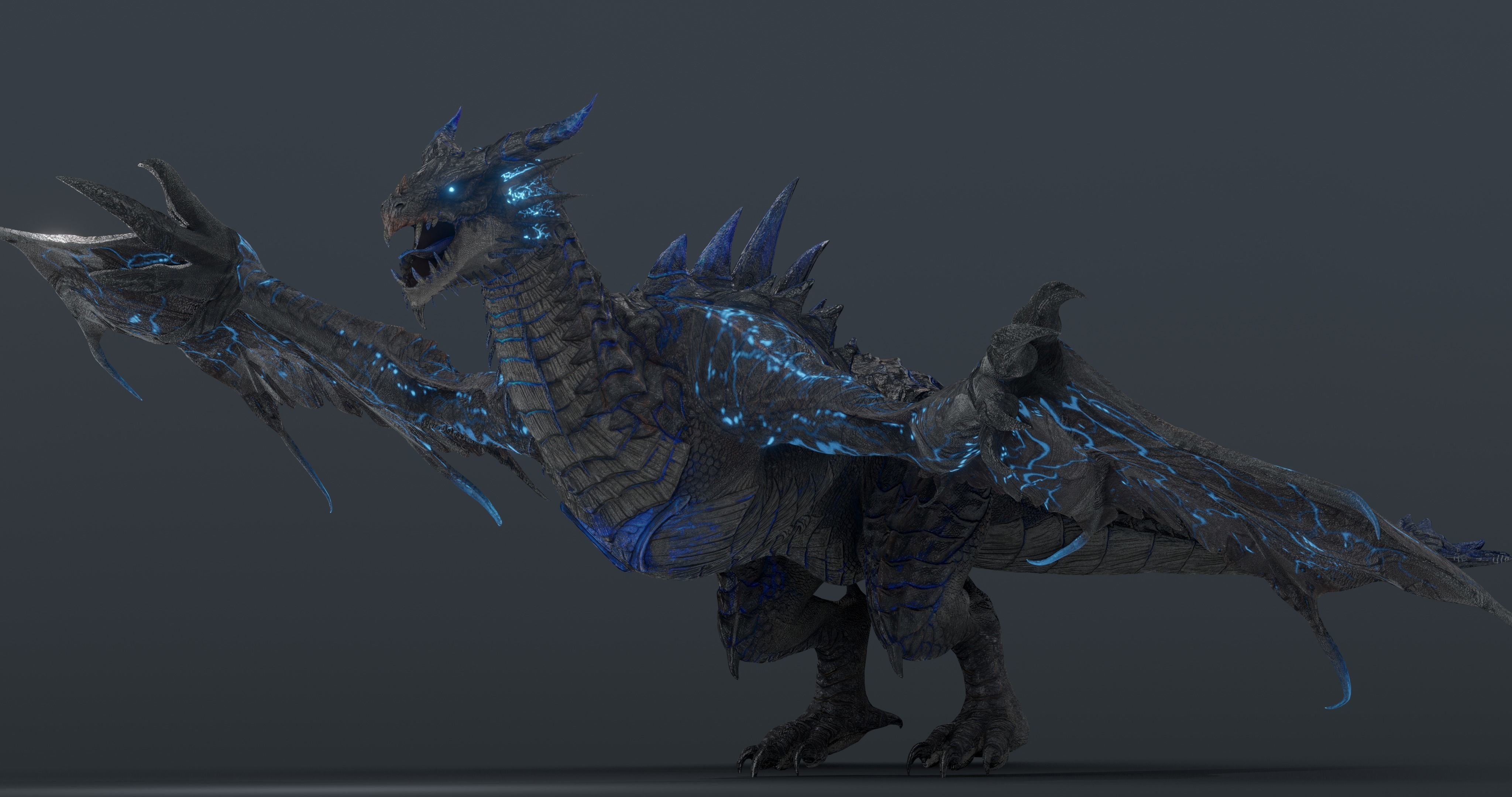 Thunderstorm dragon evo 2 - Rigged Low-poly 3D model_24