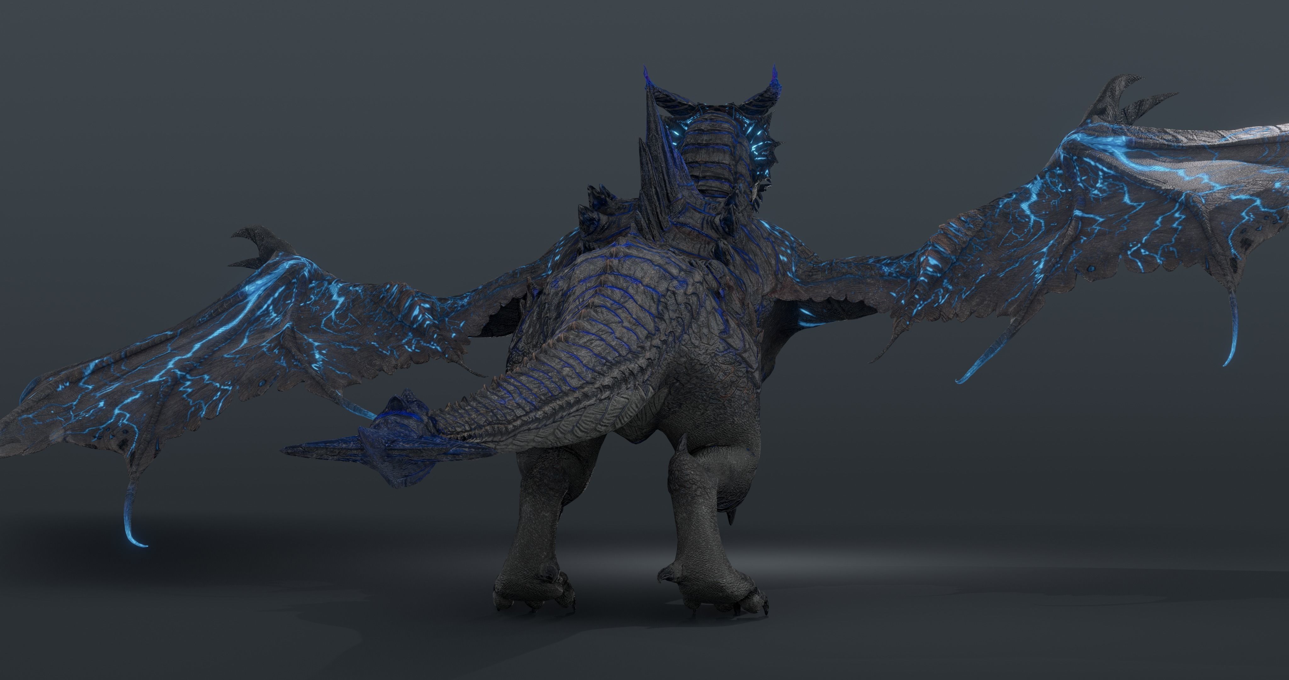 Thunderstorm dragon evo 2 - Rigged Low-poly 3D model_9