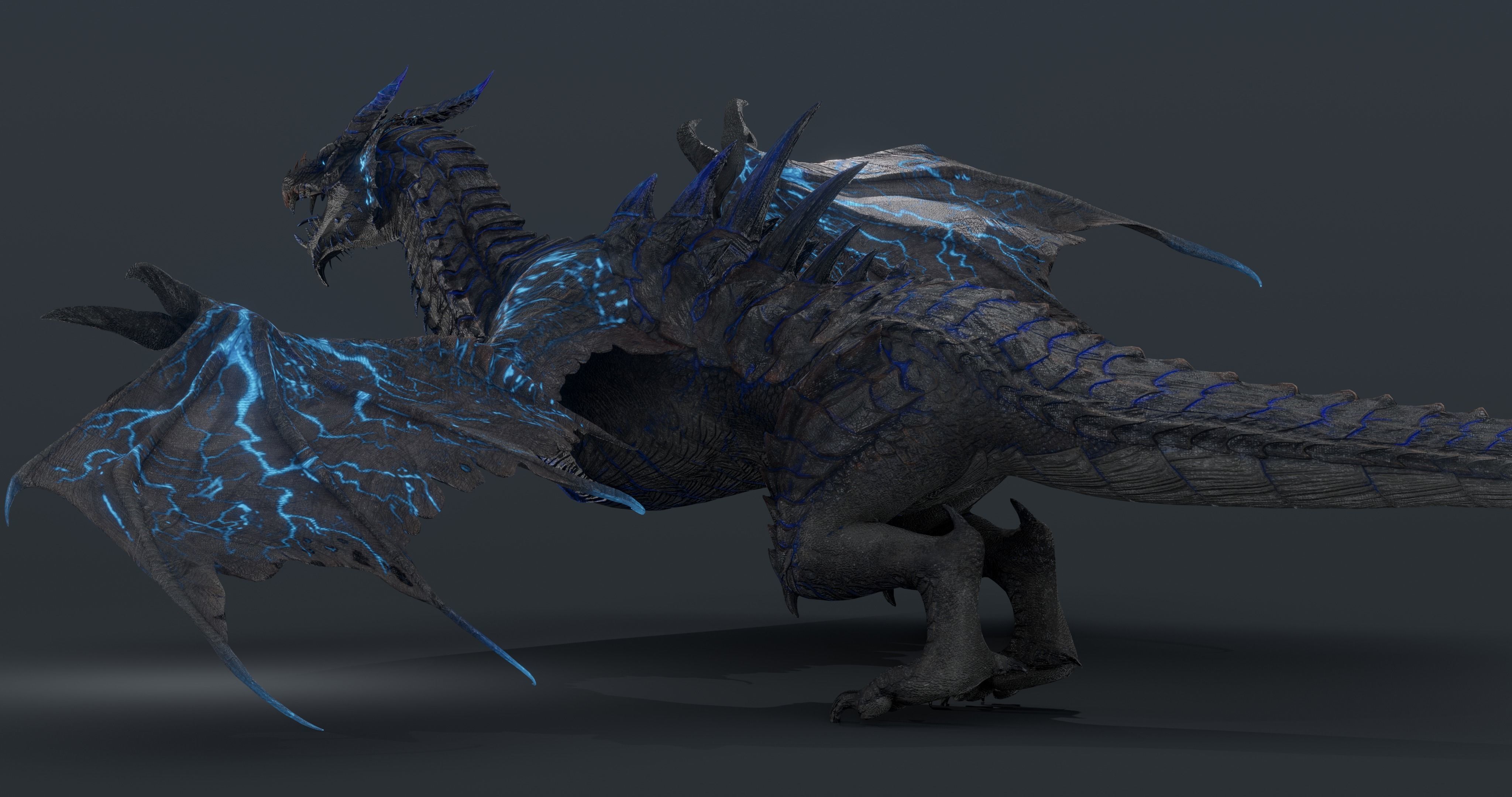 Thunderstorm dragon evo 2 - Rigged Low-poly 3D model_11