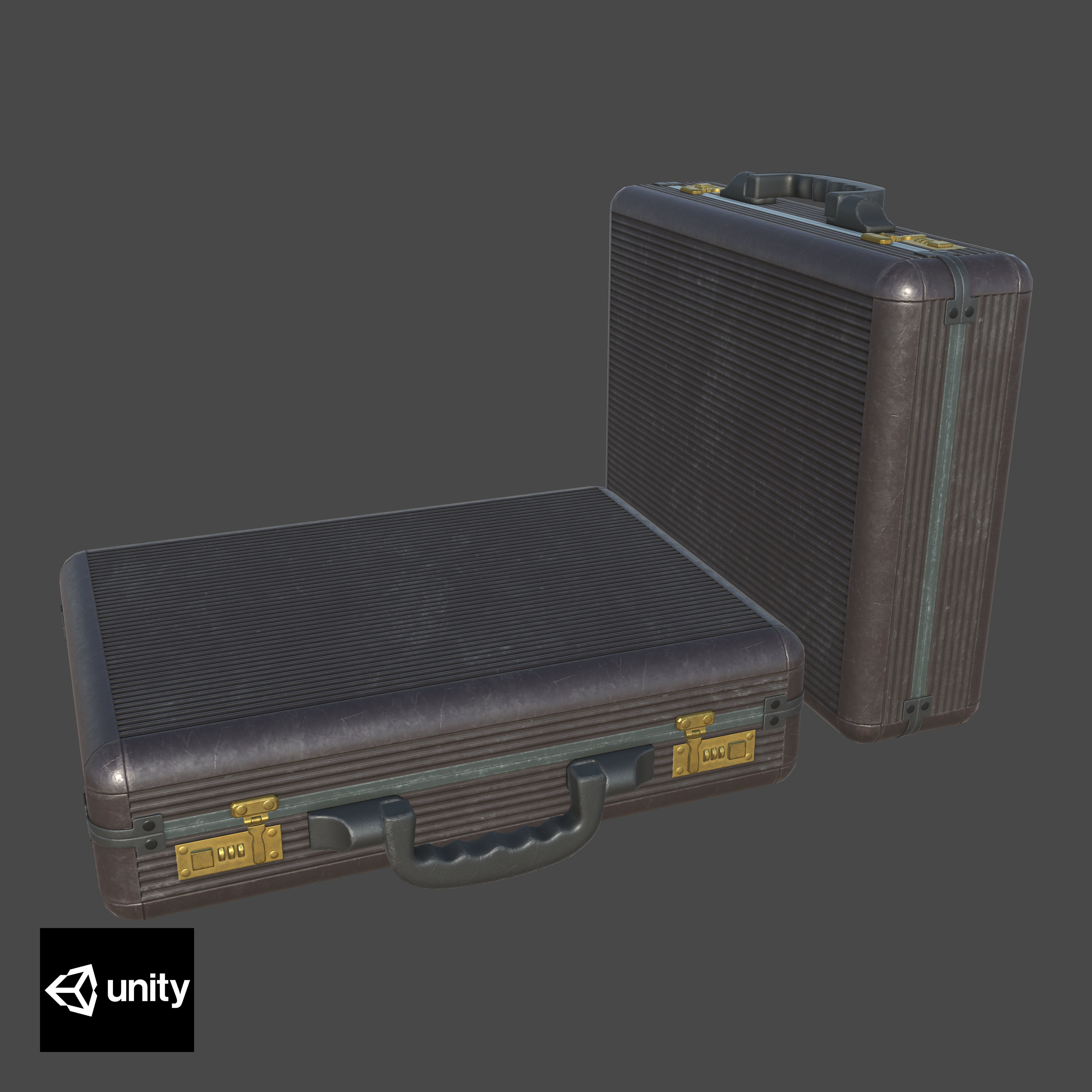Briefcase Low-poly 3D model_17
