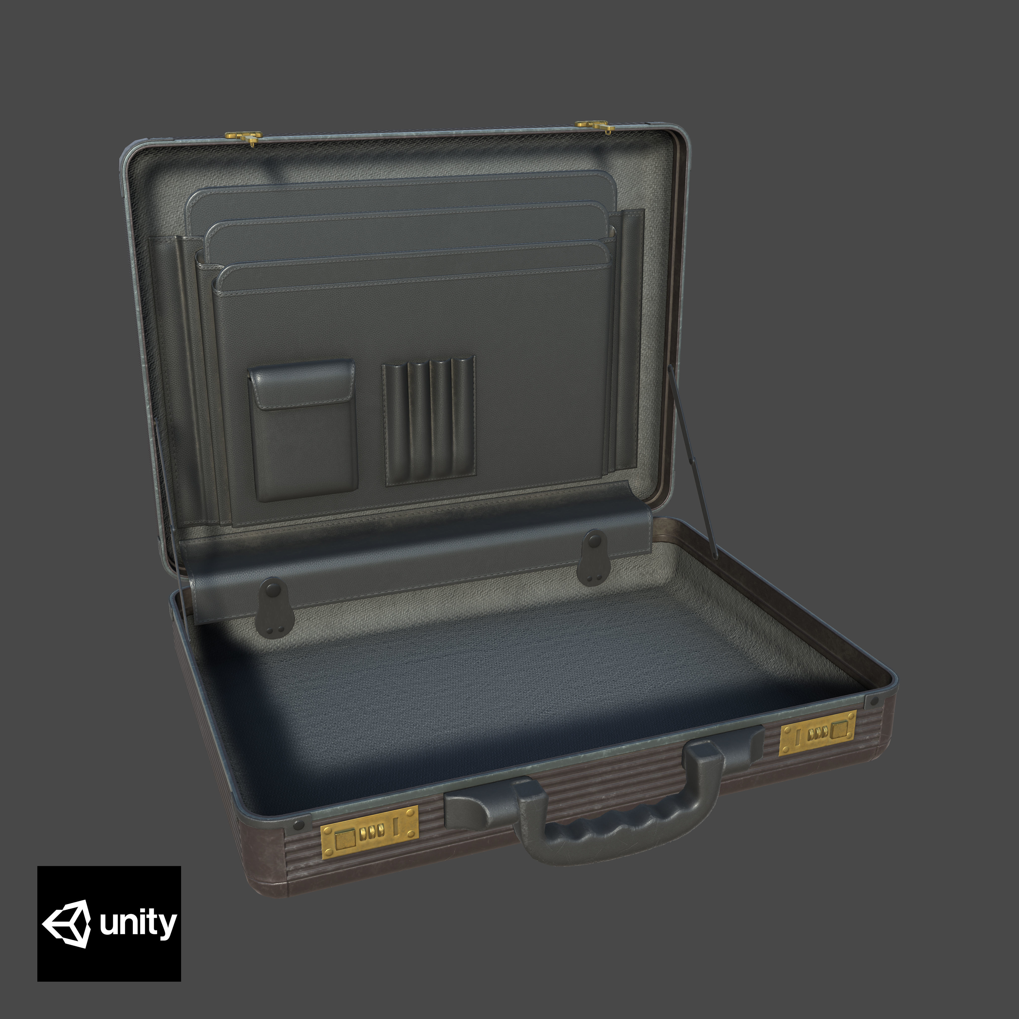 Briefcase Low-poly 3D model_16
