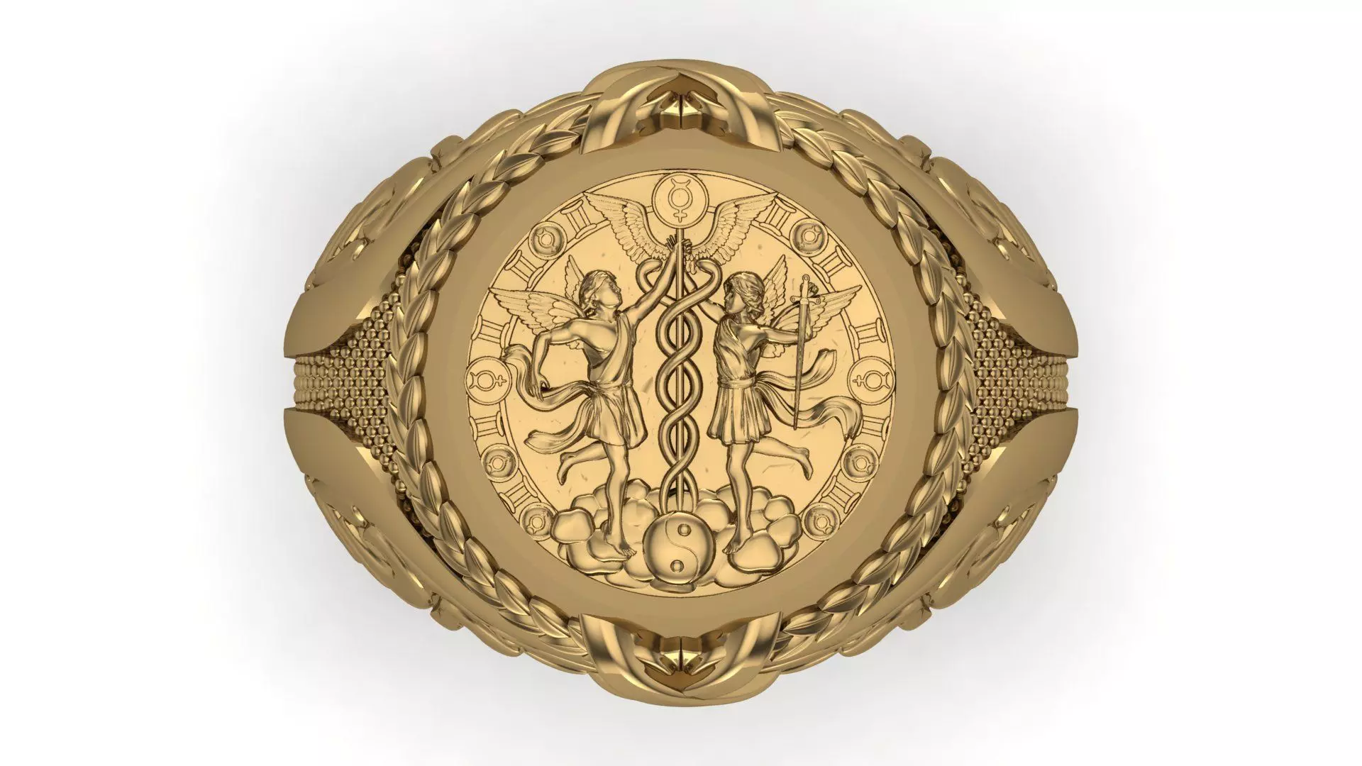 Gemini Zodiac Sign Ring 3D print model_0