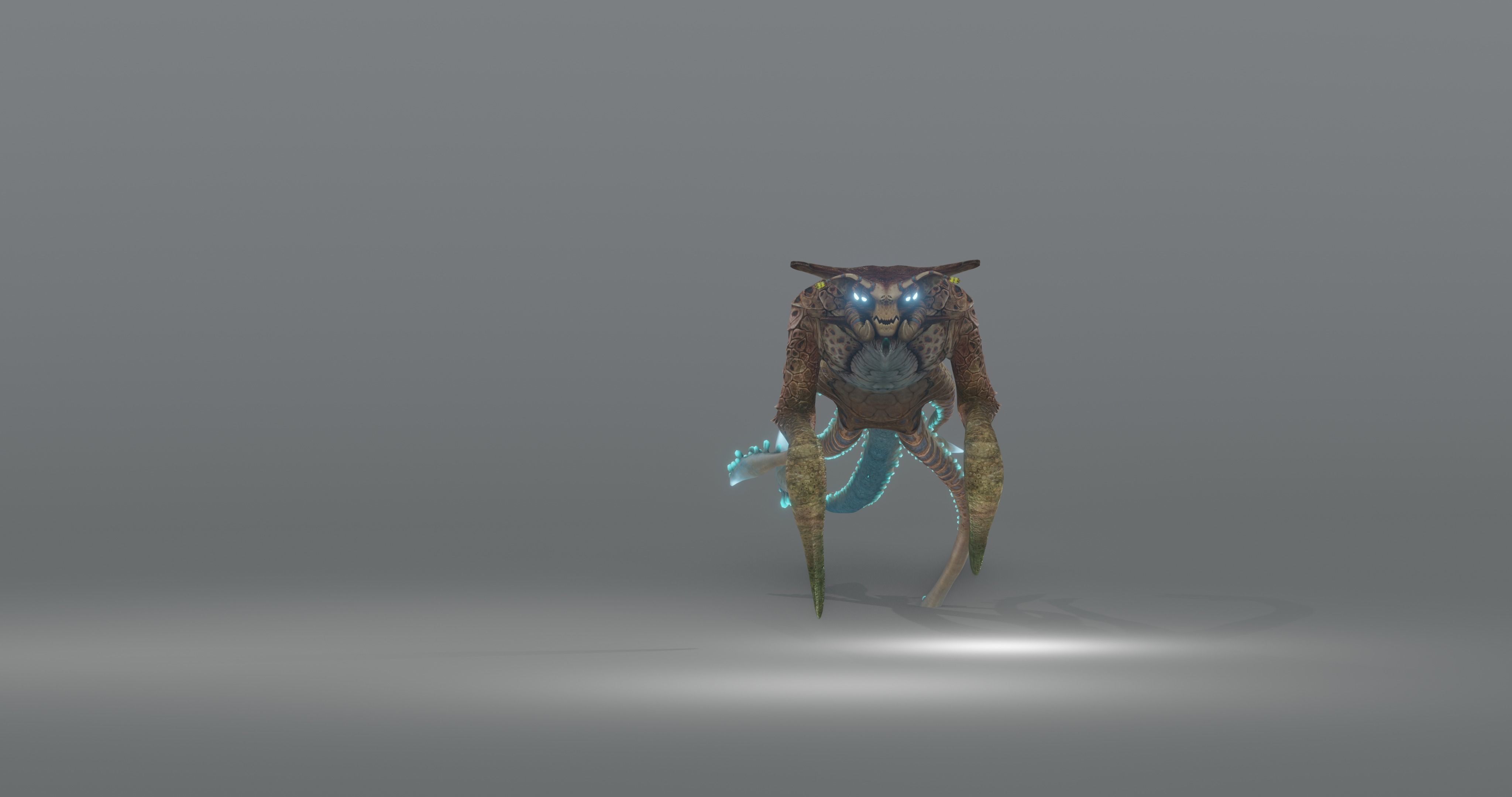 Squidking Monster - rigged Low-poly 3D model_12