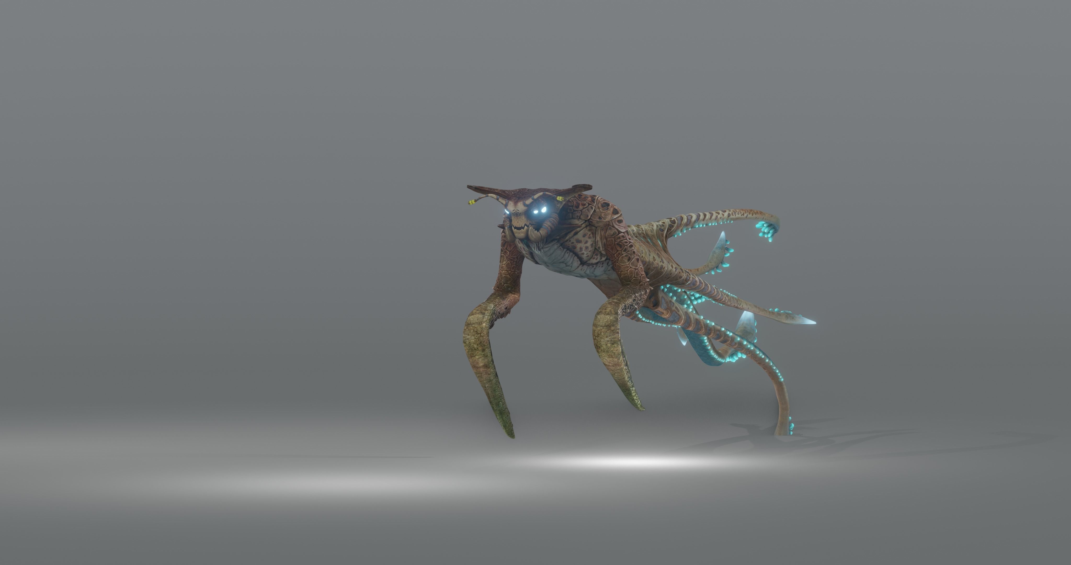 Squidking Monster - rigged Low-poly 3D model_11