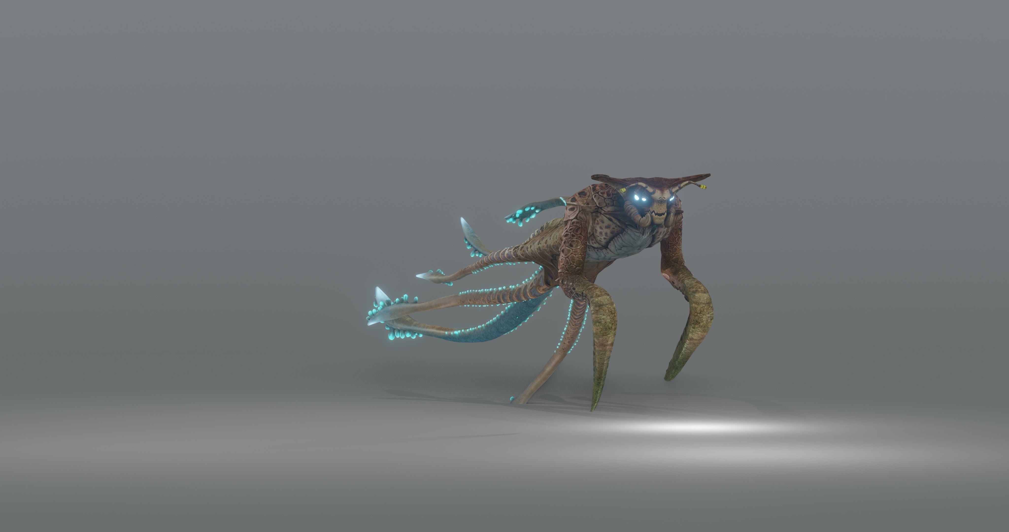 Squidking Monster - rigged Low-poly 3D model_13